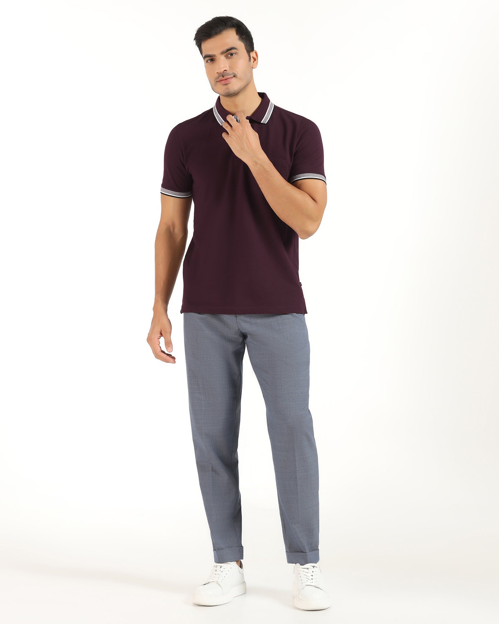 Polo Wine Solid T-Shirt - Taurus