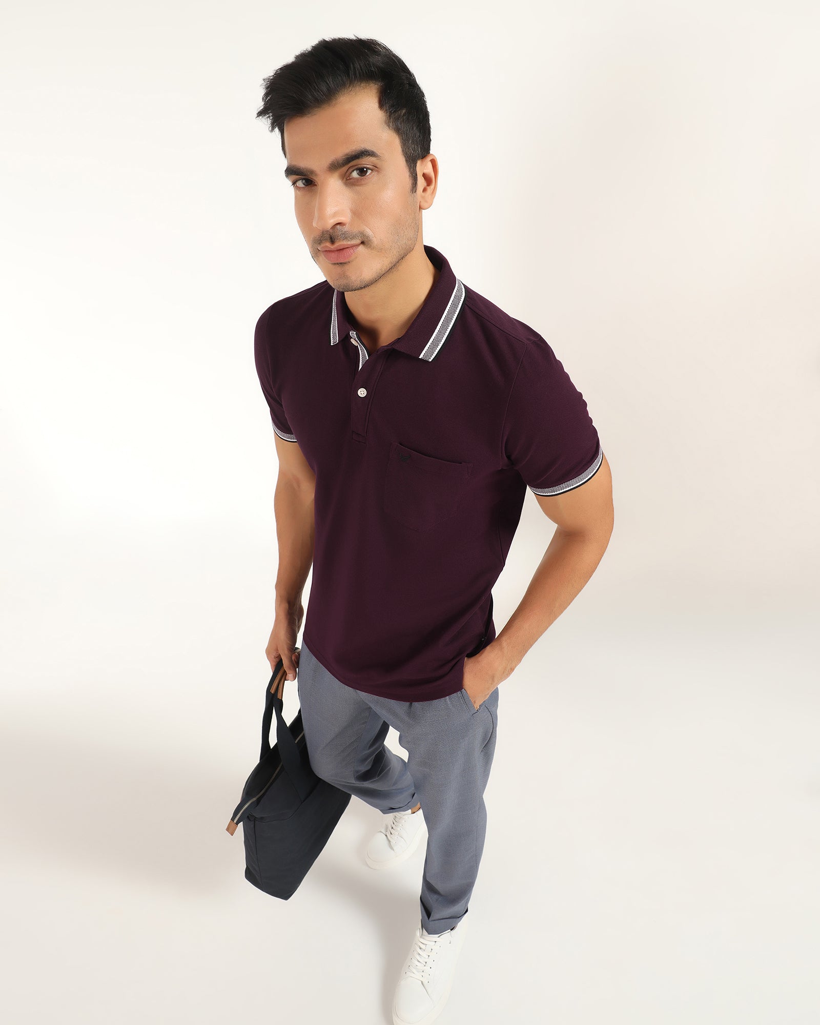 Polo Wine Solid T-Shirt - Taurus