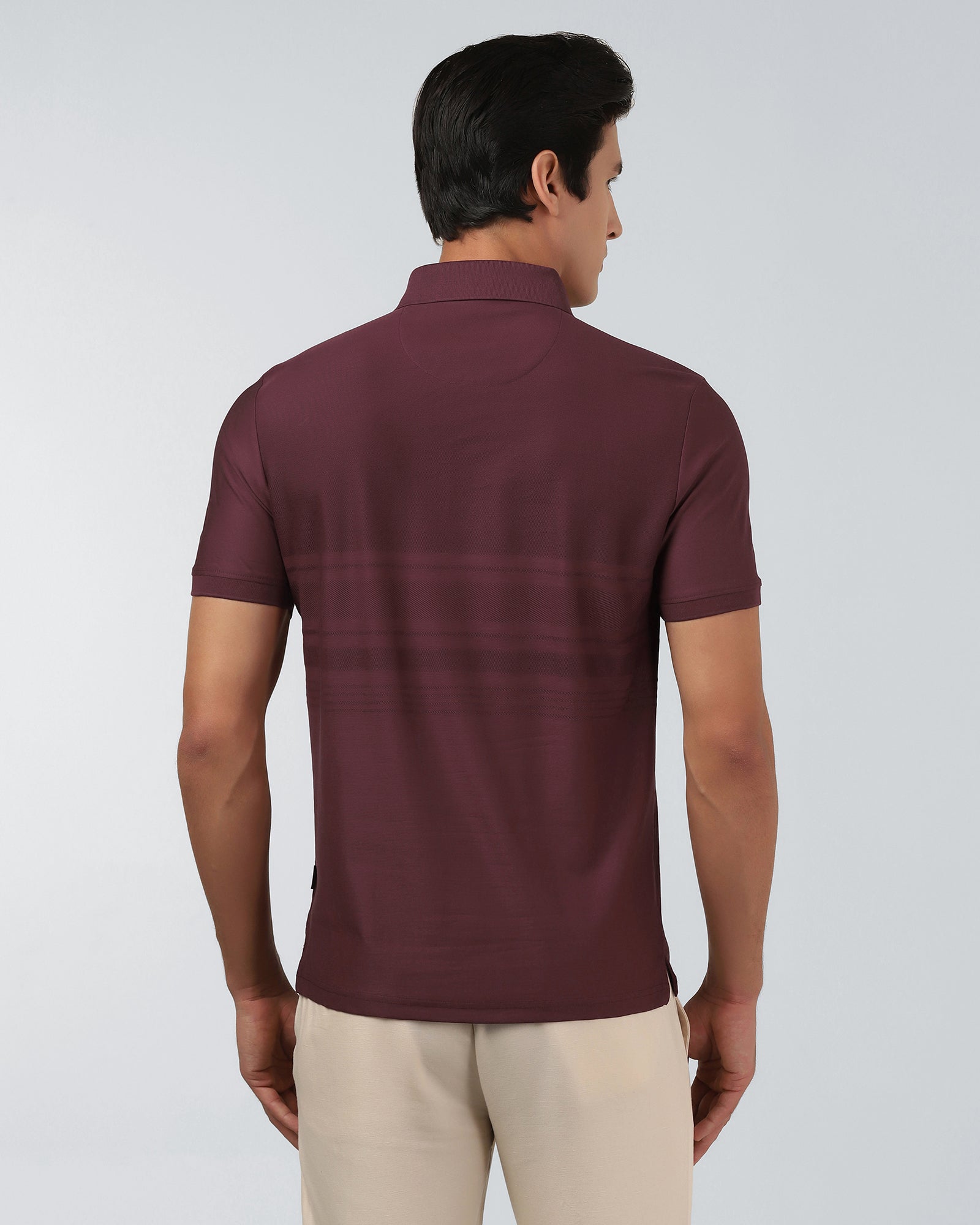 Port Wine Textured Polo - Peek