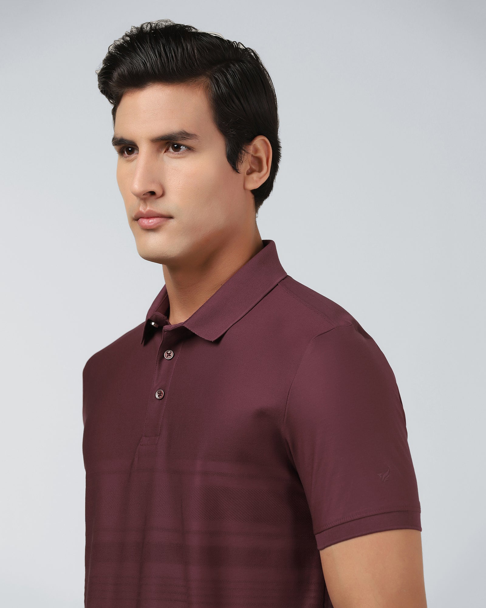 Port Wine Textured Polo - Peek