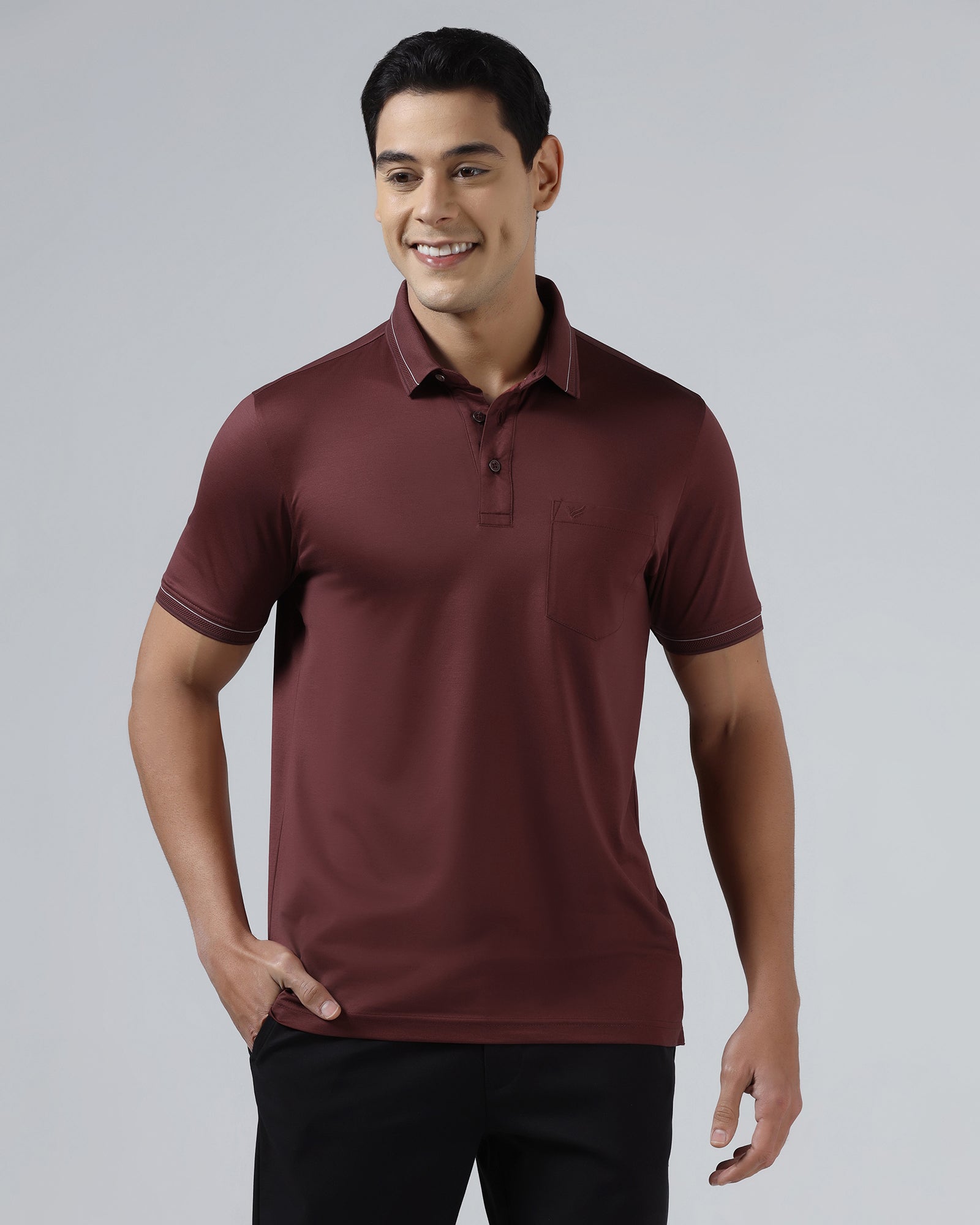 Port Wine Solid Polo - Ram