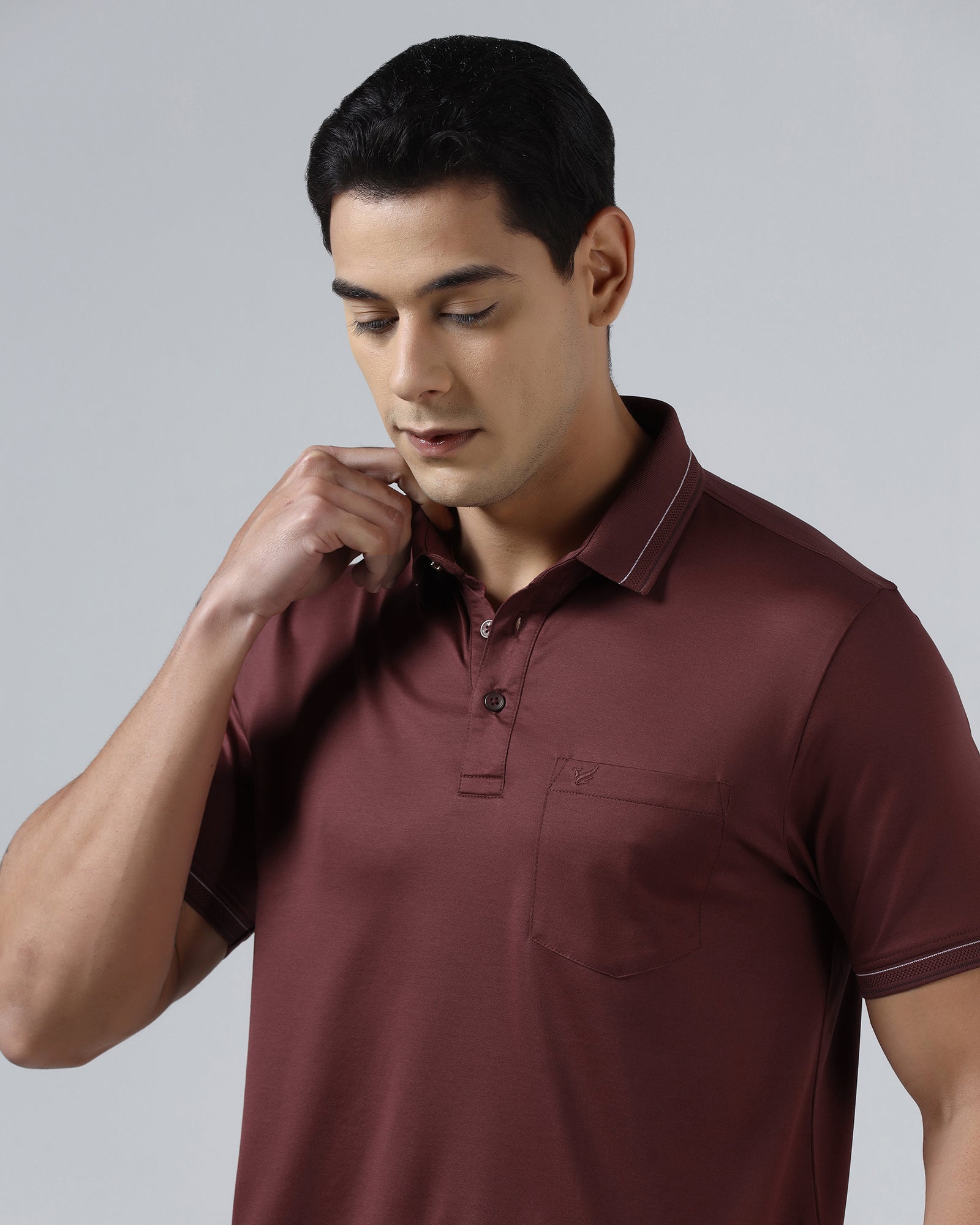 Port Wine Solid Polo - Ram
