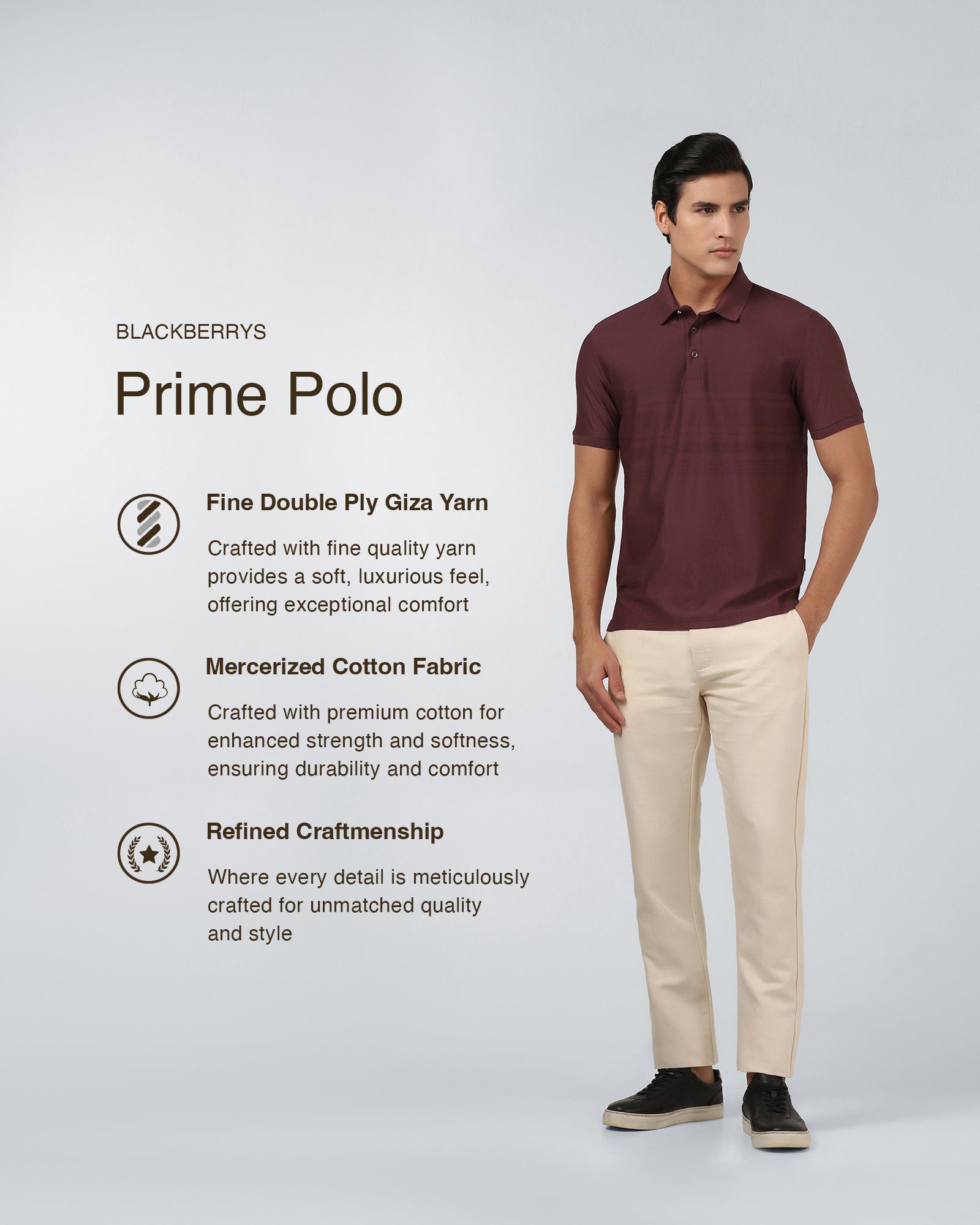 Port Wine Textured Polo - Peek