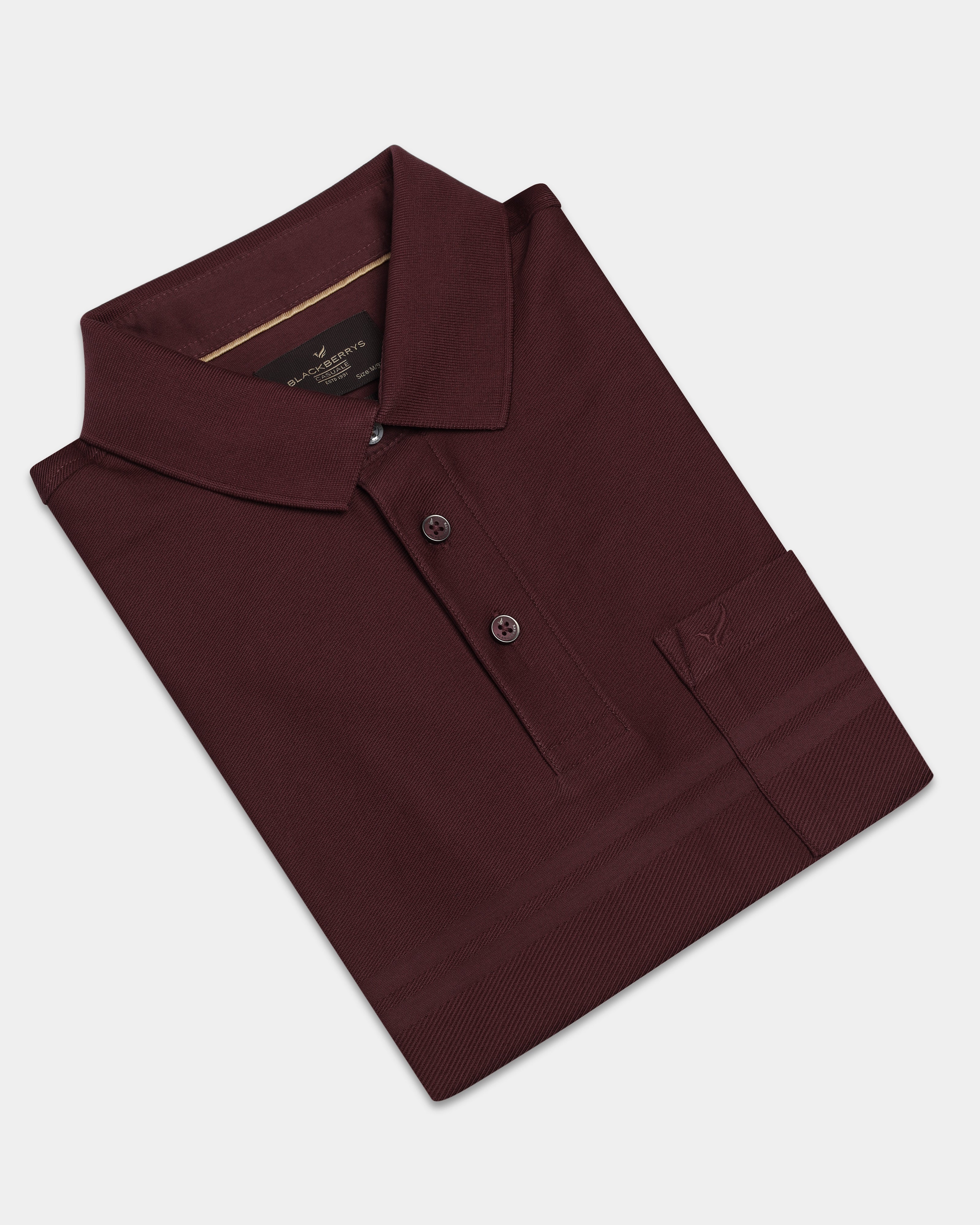 Port Wine Textured Polo - Peek