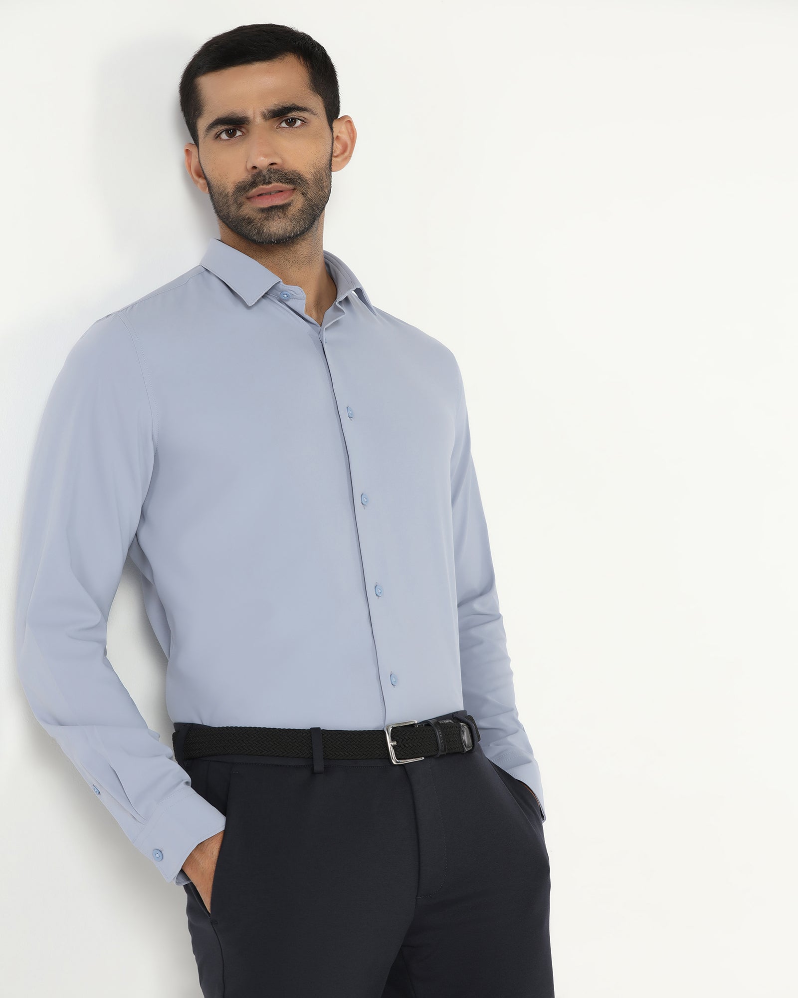 Powder Blue Techpro Solid Shirt - Shephard