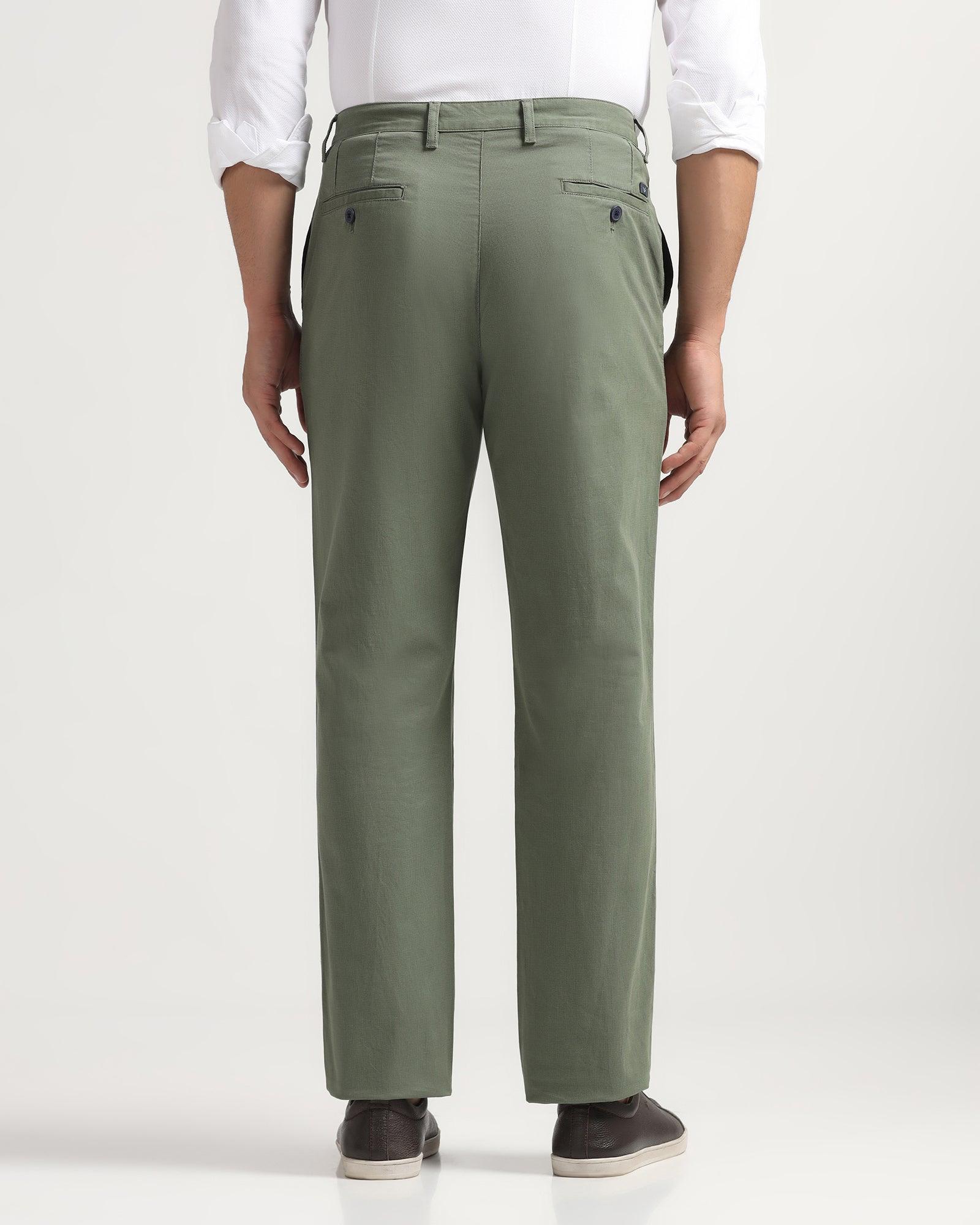 Straight B-90 Casual Olive Printed Khakis - Kris - Blackberrys