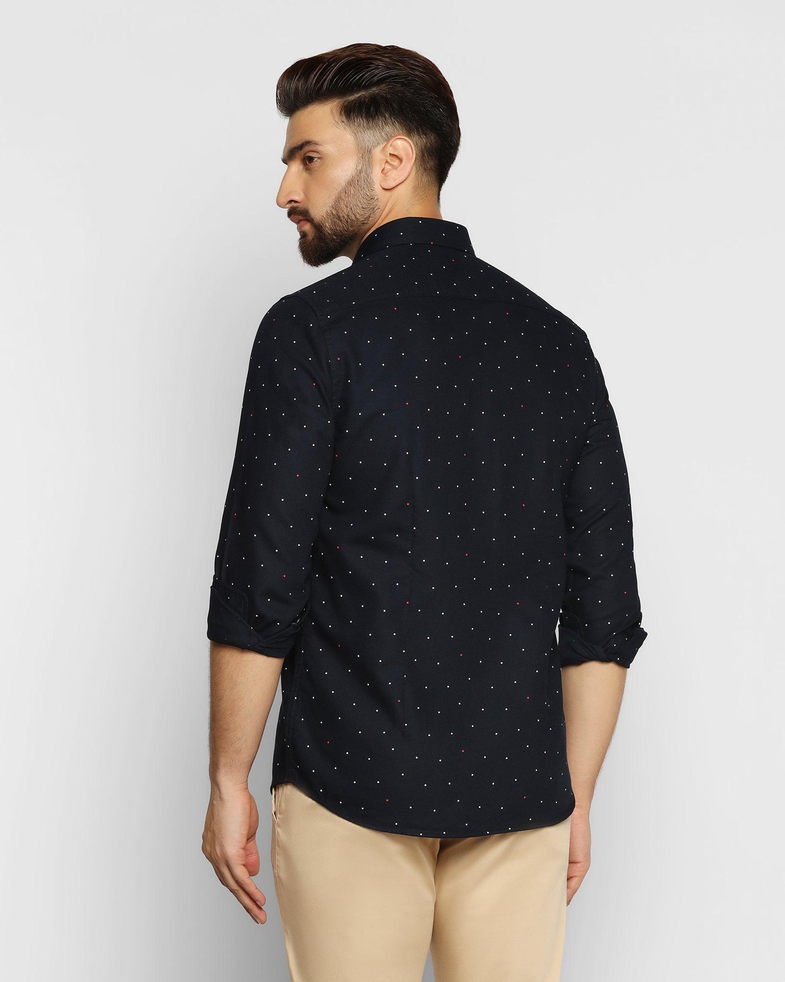 Printed Casual Shirt In Navy (Cato) - Blackberrys