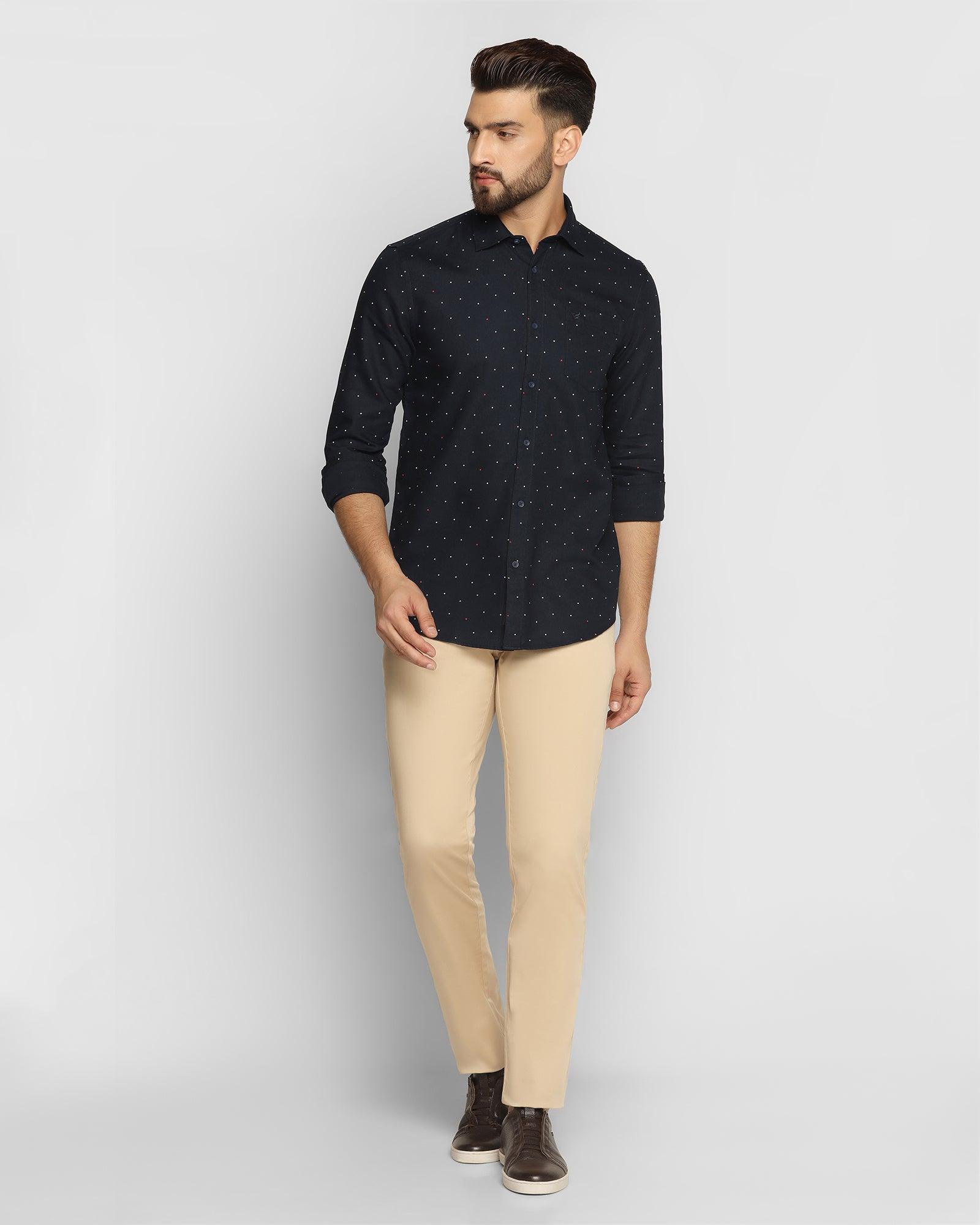 Printed Casual Shirt In Navy (Cato) - Blackberrys