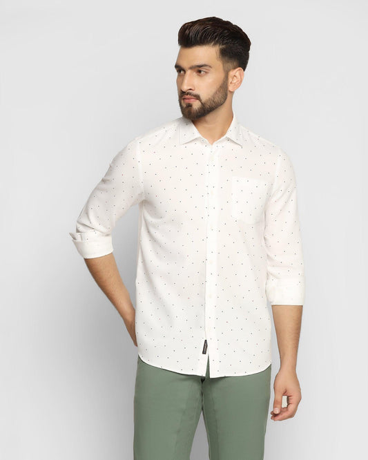 Casual White Printed Shirt - Cato