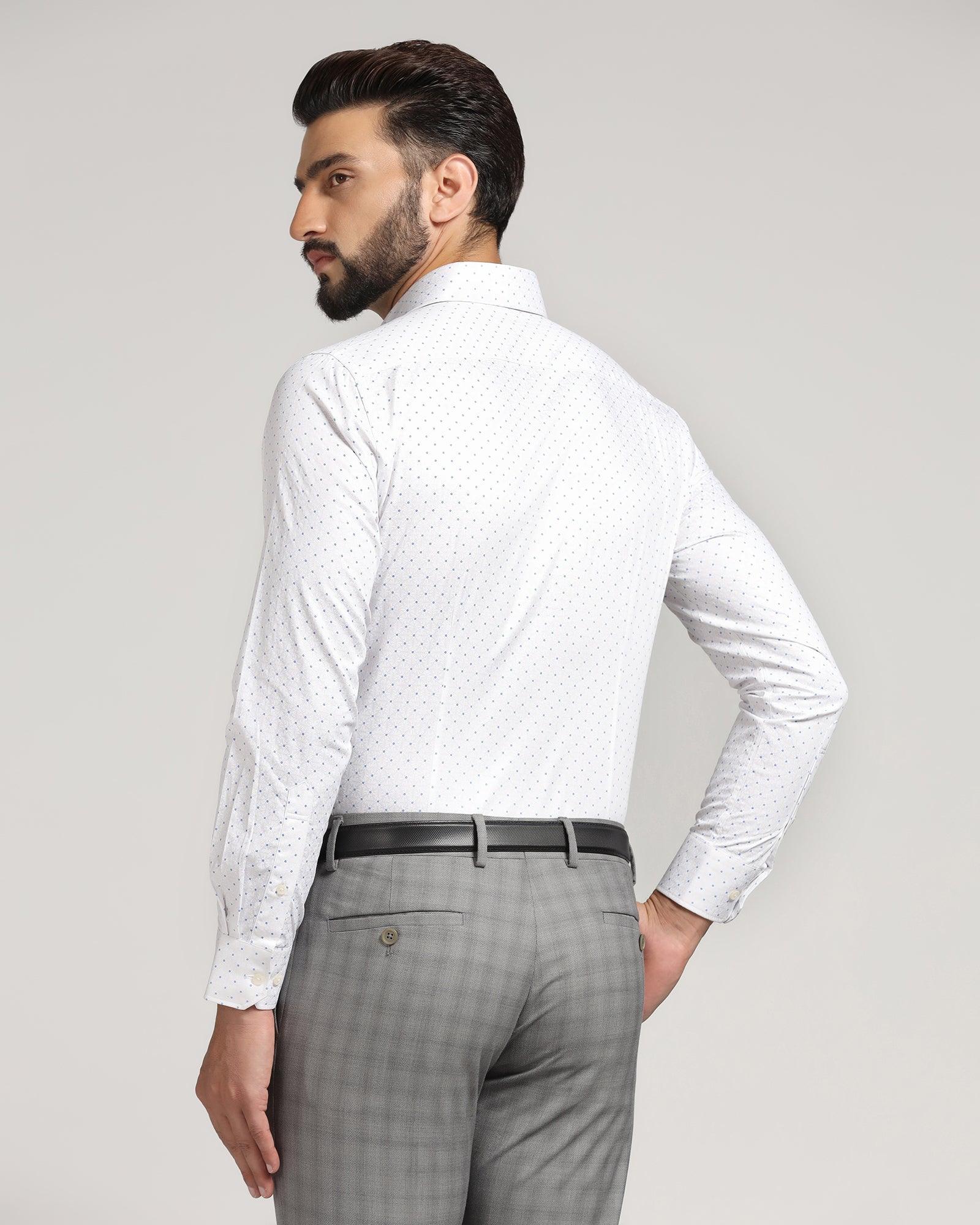 Formal White Printed Shirt - Paris - Blackberrys