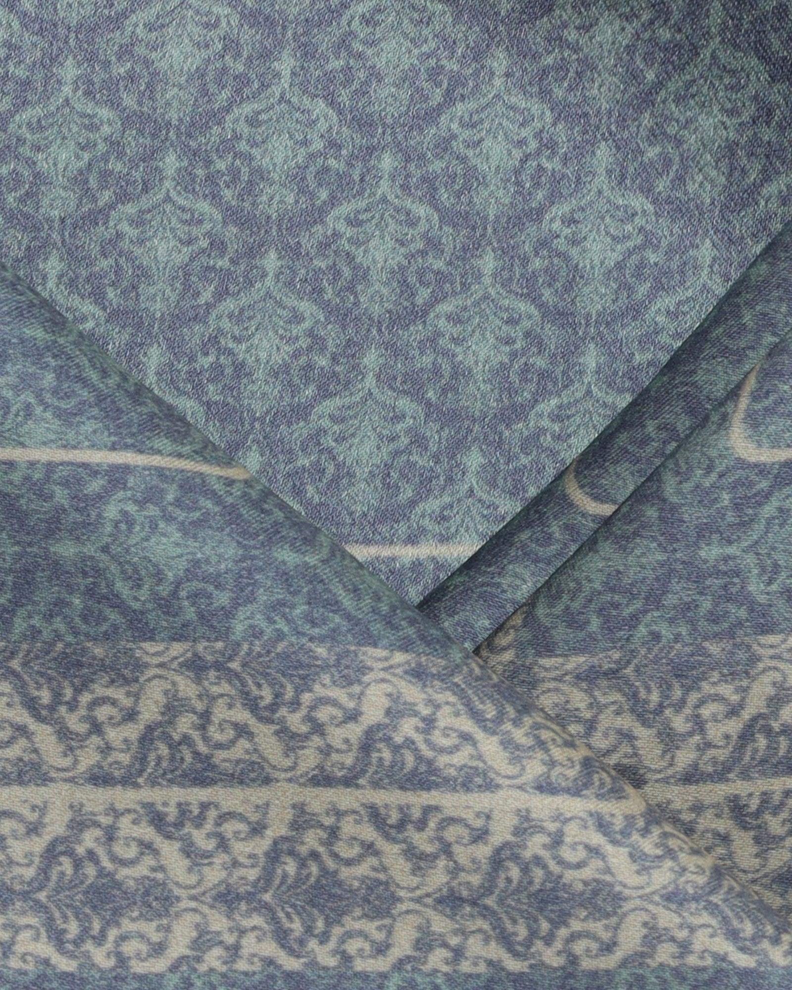 Silk Forest Green Printed Pocket Square - Tulip - Blackberrys