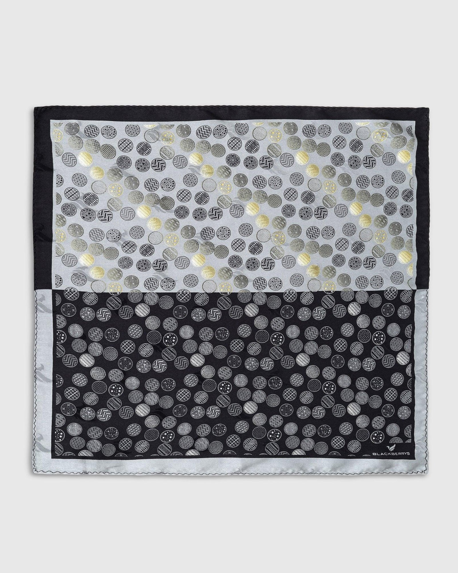 Grey 100% Silk Printed Pocket Square - Ted