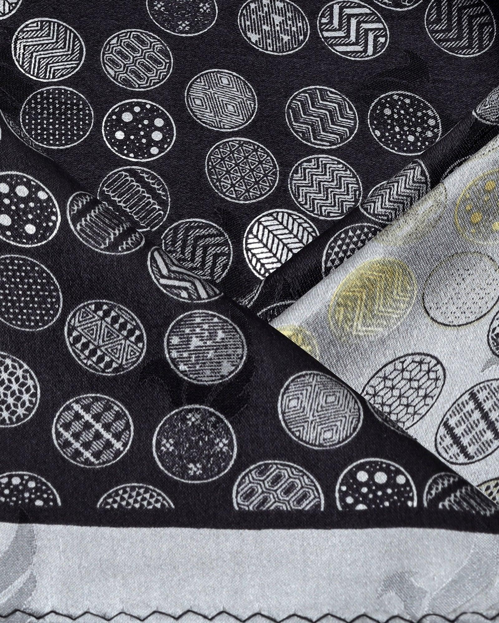 Silk Grey Printed Pocket Square - Ted - Blackberrys