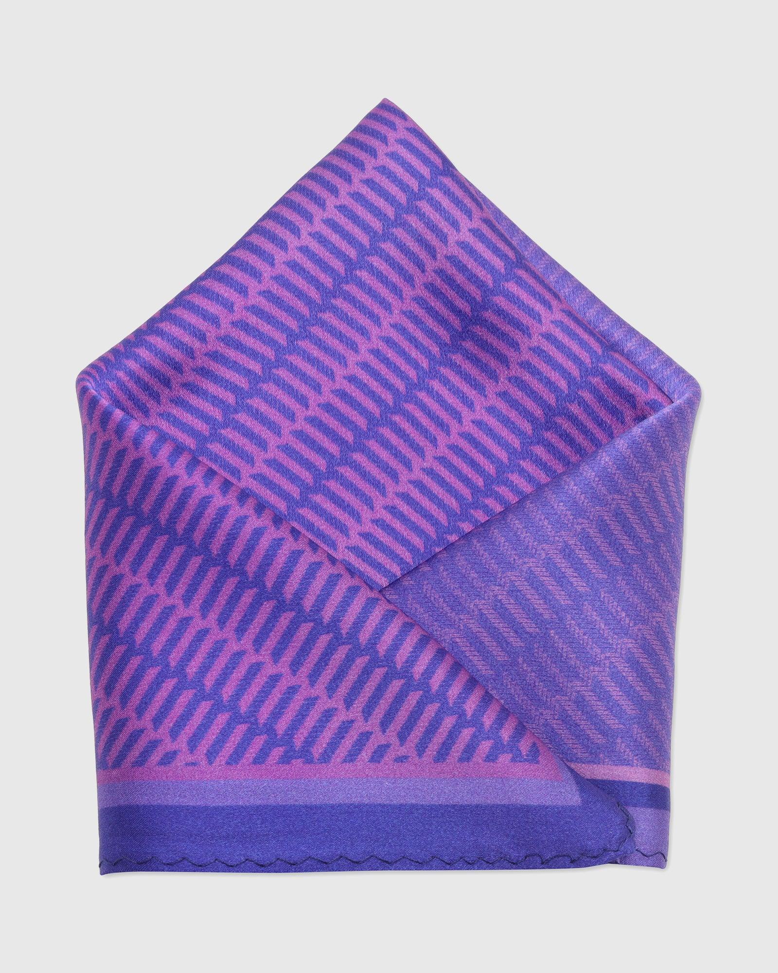 Silk Lavender Printed Pocket Square - Toyota - Blackberrys