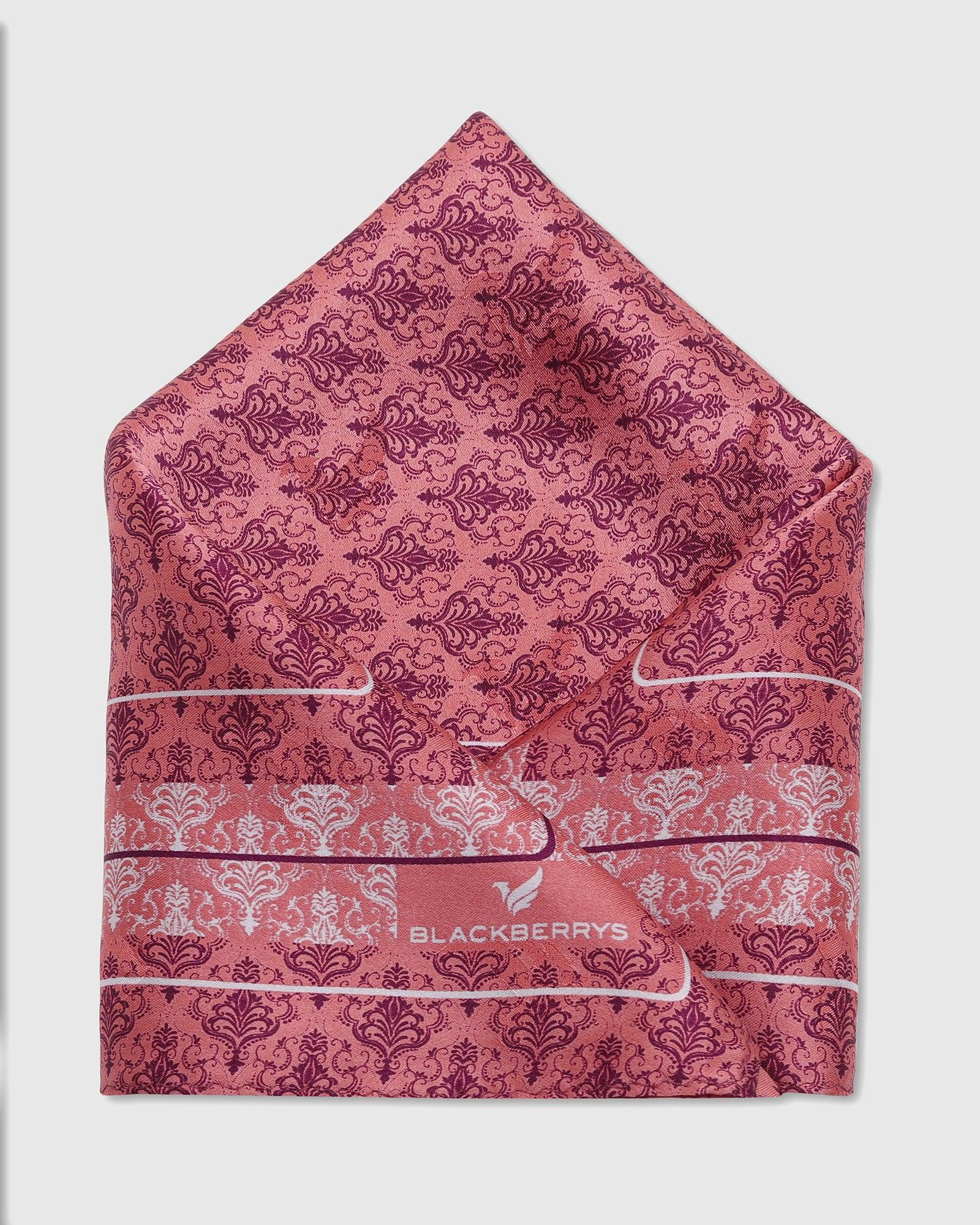 Silk Pink Printed Pocket Square - Tulip - Blackberrys