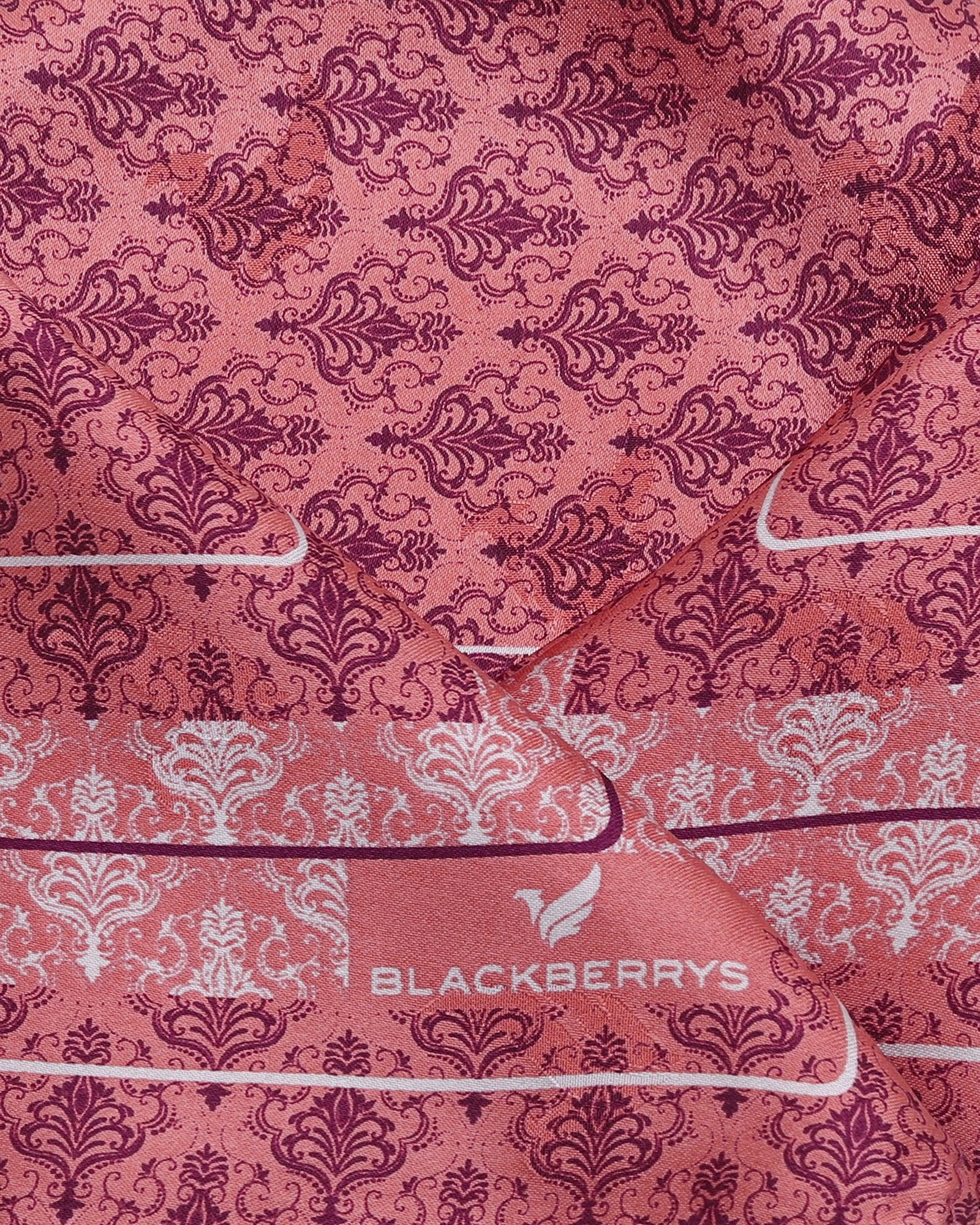 Silk Pink Printed Pocket Square - Tulip - Blackberrys