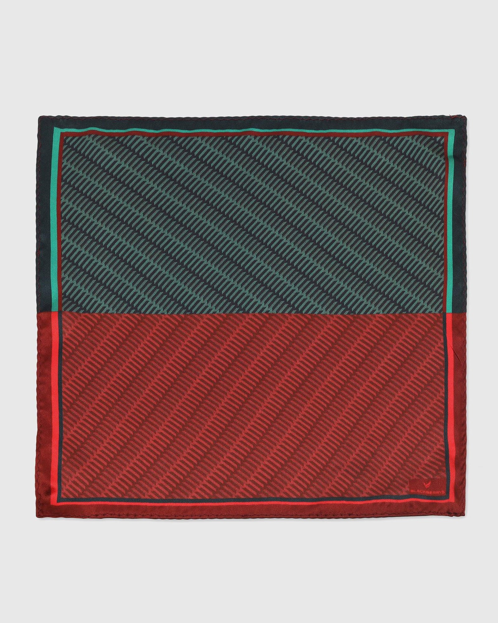 Red & Green 100% Silk Jacquard Pocket Square - Toyota