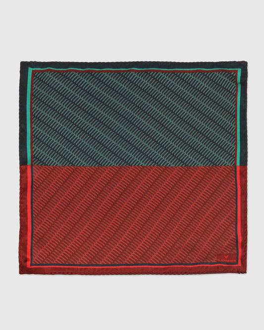 Red & Green 100% Silk Jacquard Pocket Square - Toyota