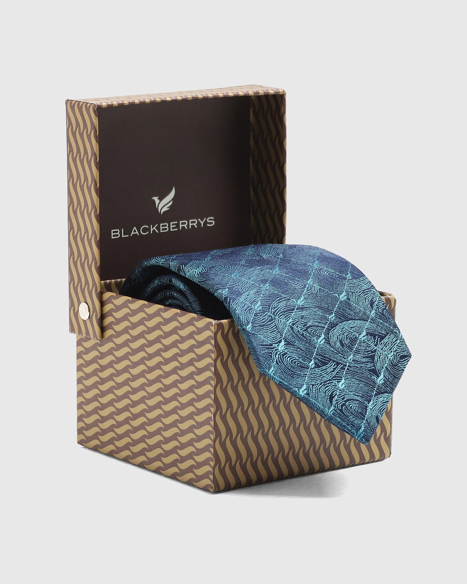 Silk Blue Jacquard Tie - Theo