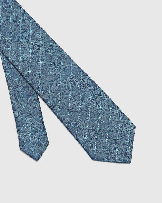 Silk Blue Jacquard Tie - Theo