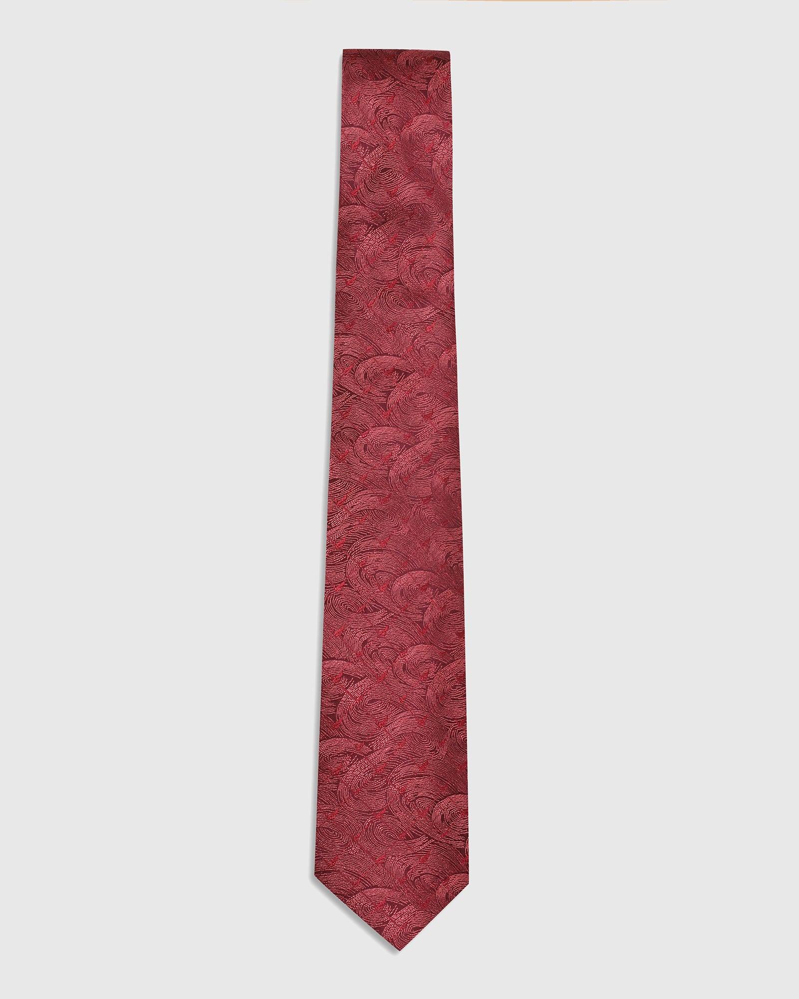 Printed Tie In Maroon (Theo) - Blackberrys