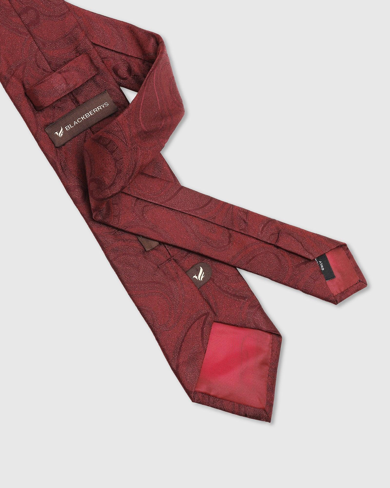 Printed Tie In Maroon (Tyler) - Blackberrys