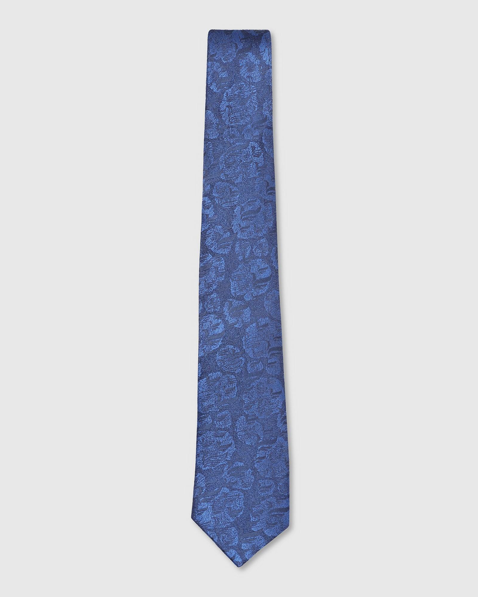 Printed Tie In Navy (Talisca) - Blackberrys