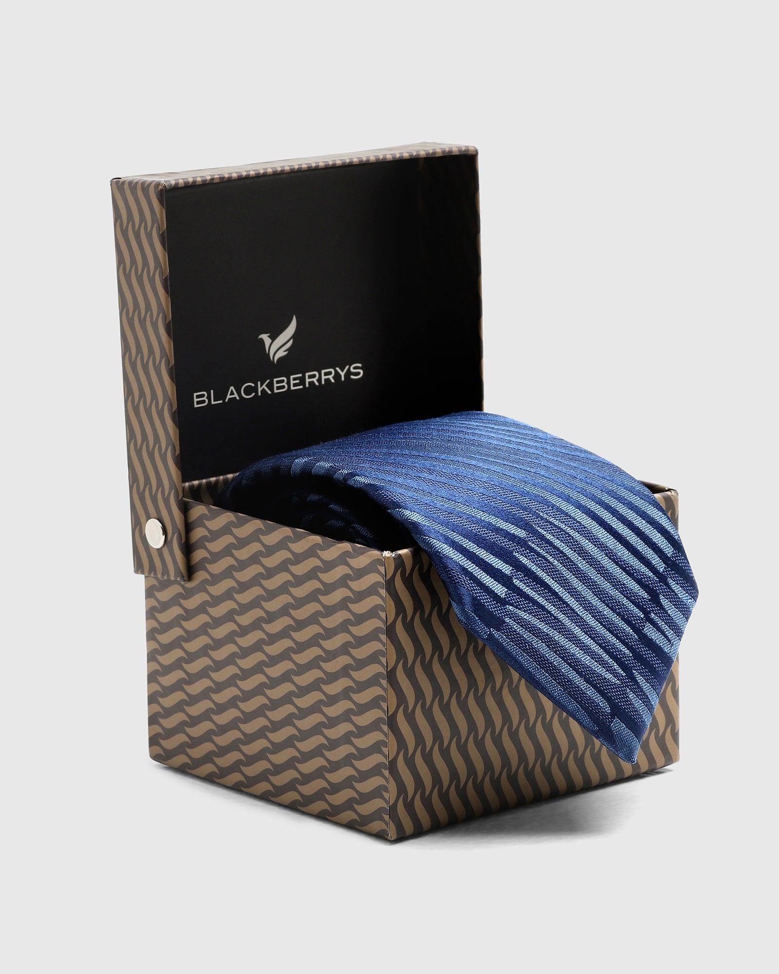 Silk Navy Jacquard Tie - Thyrone