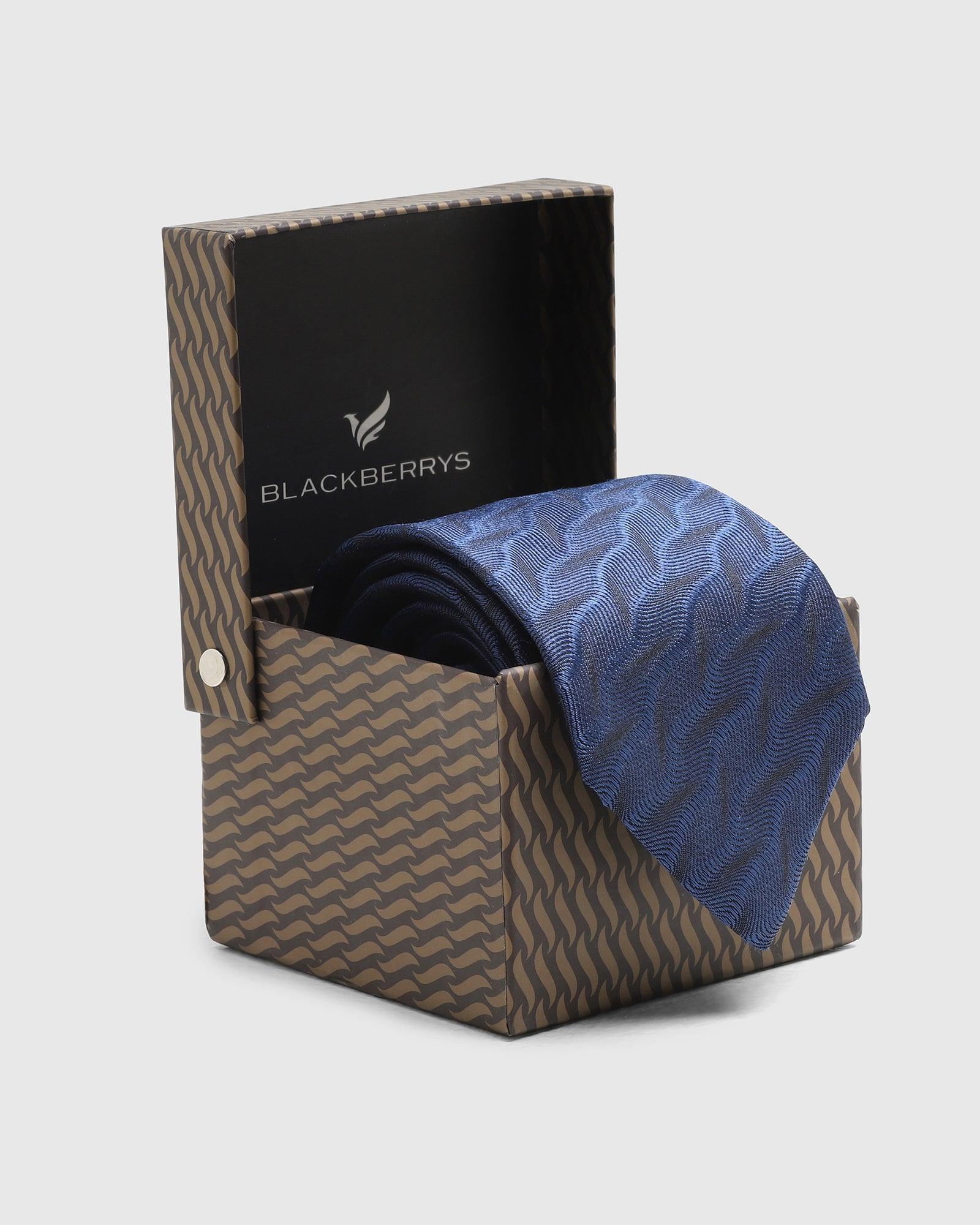 Silk Navy Jacquard Tie - Town