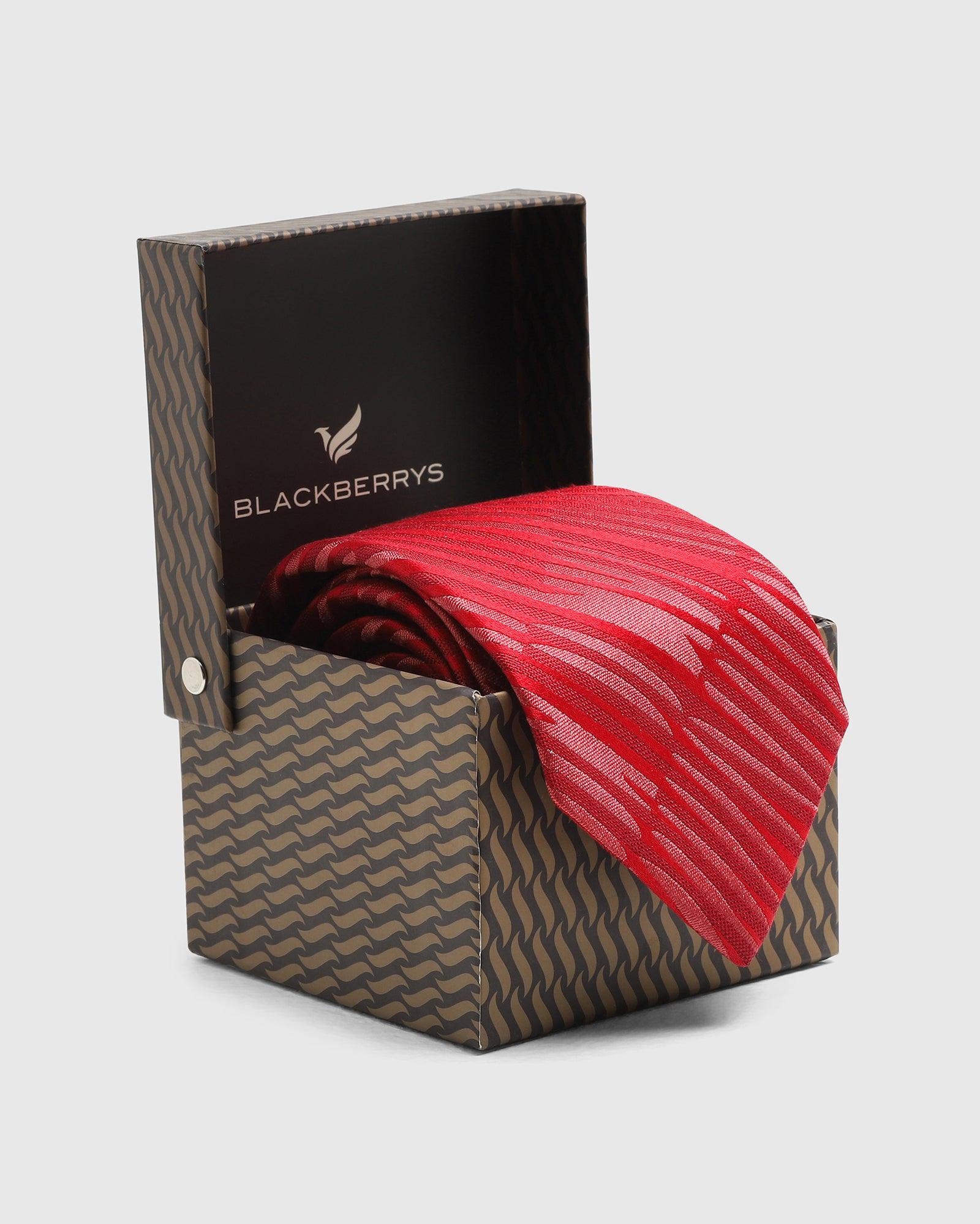 Silk Red Jacquard Tie - Thyrone