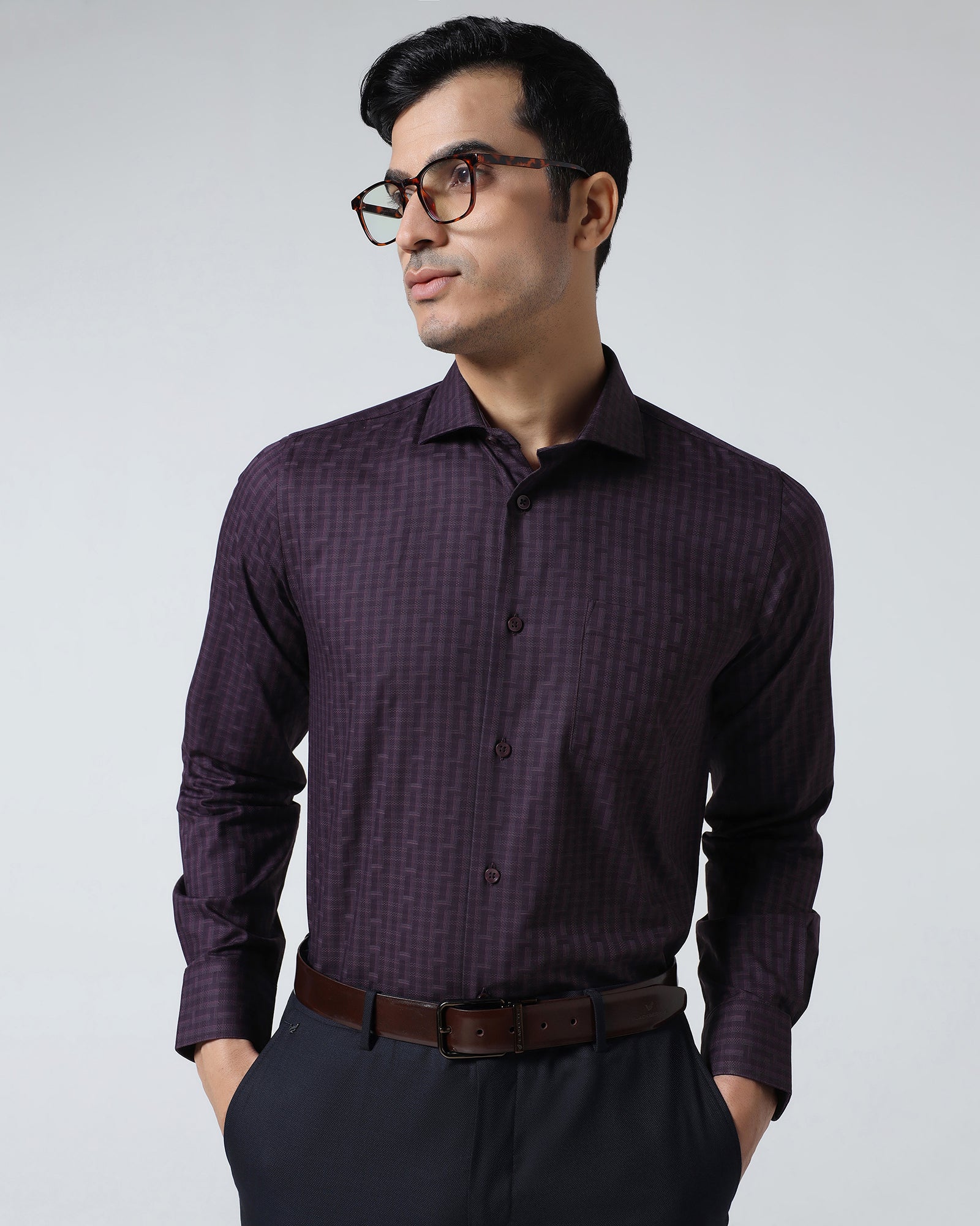 Purple Check Shirt - Echod