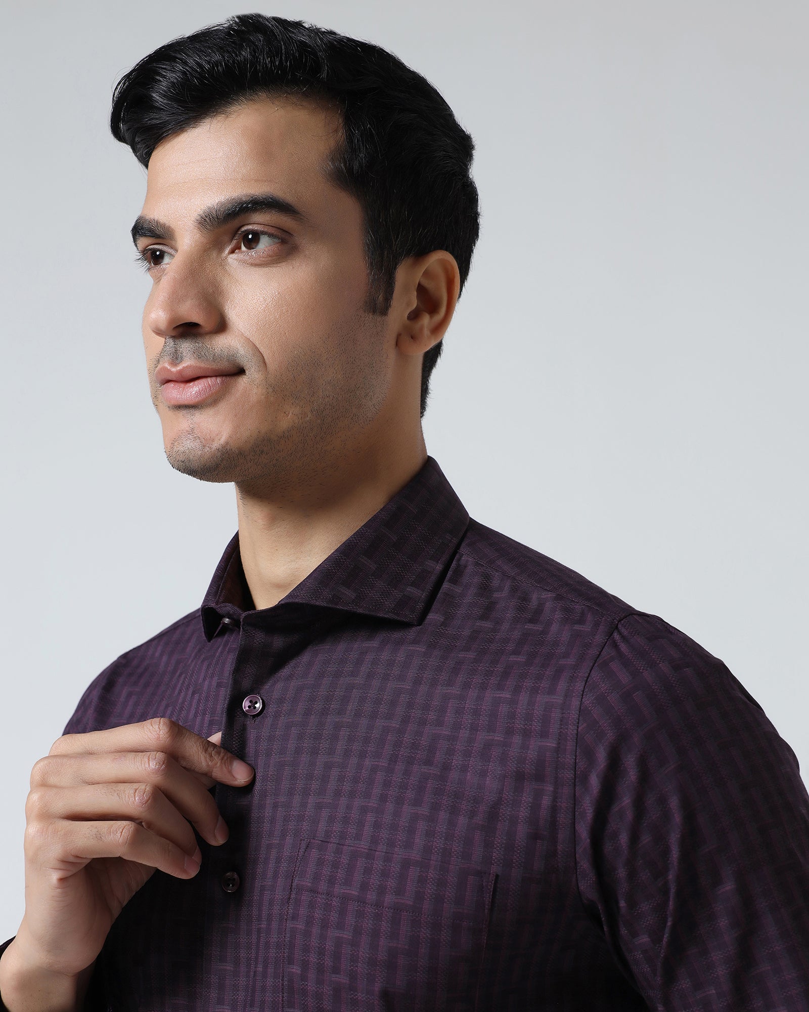 Purple Check Shirt - Echod