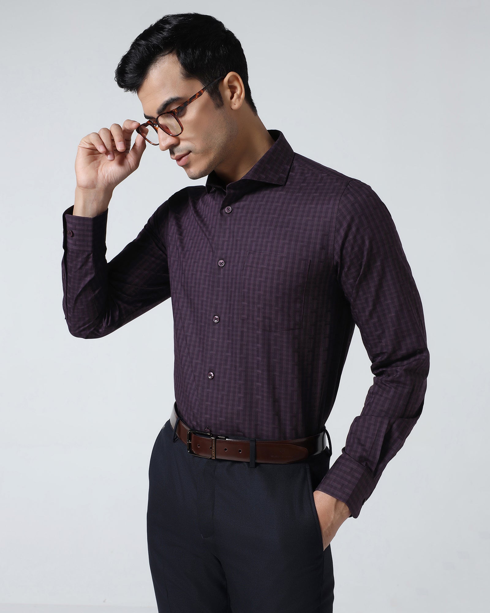 Purple Check Shirt - Echod