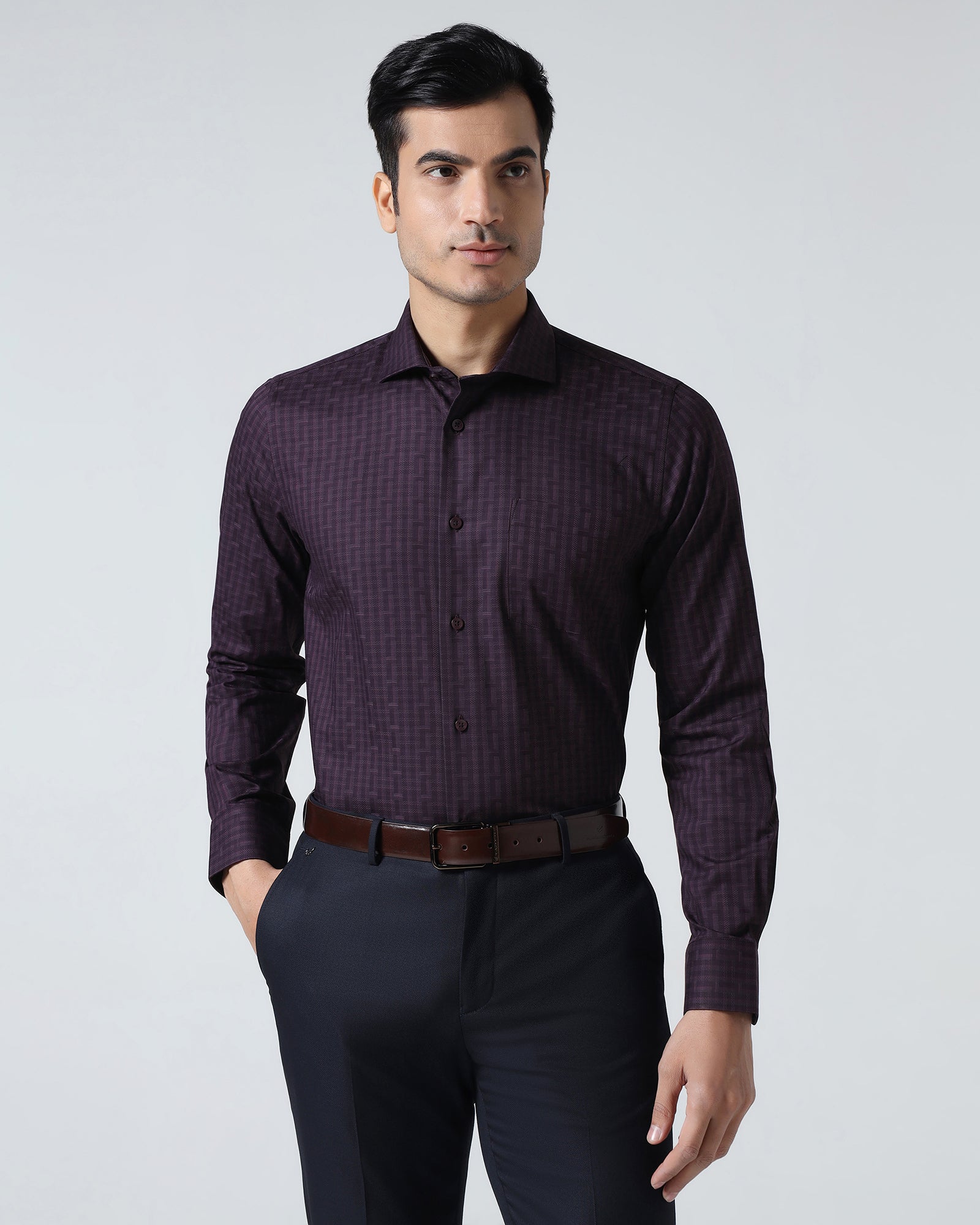 Purple Check Shirt - Echod