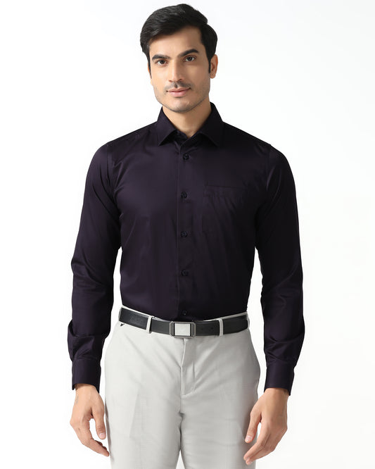 Purple Non Iron Solid Shirt - Sylvia