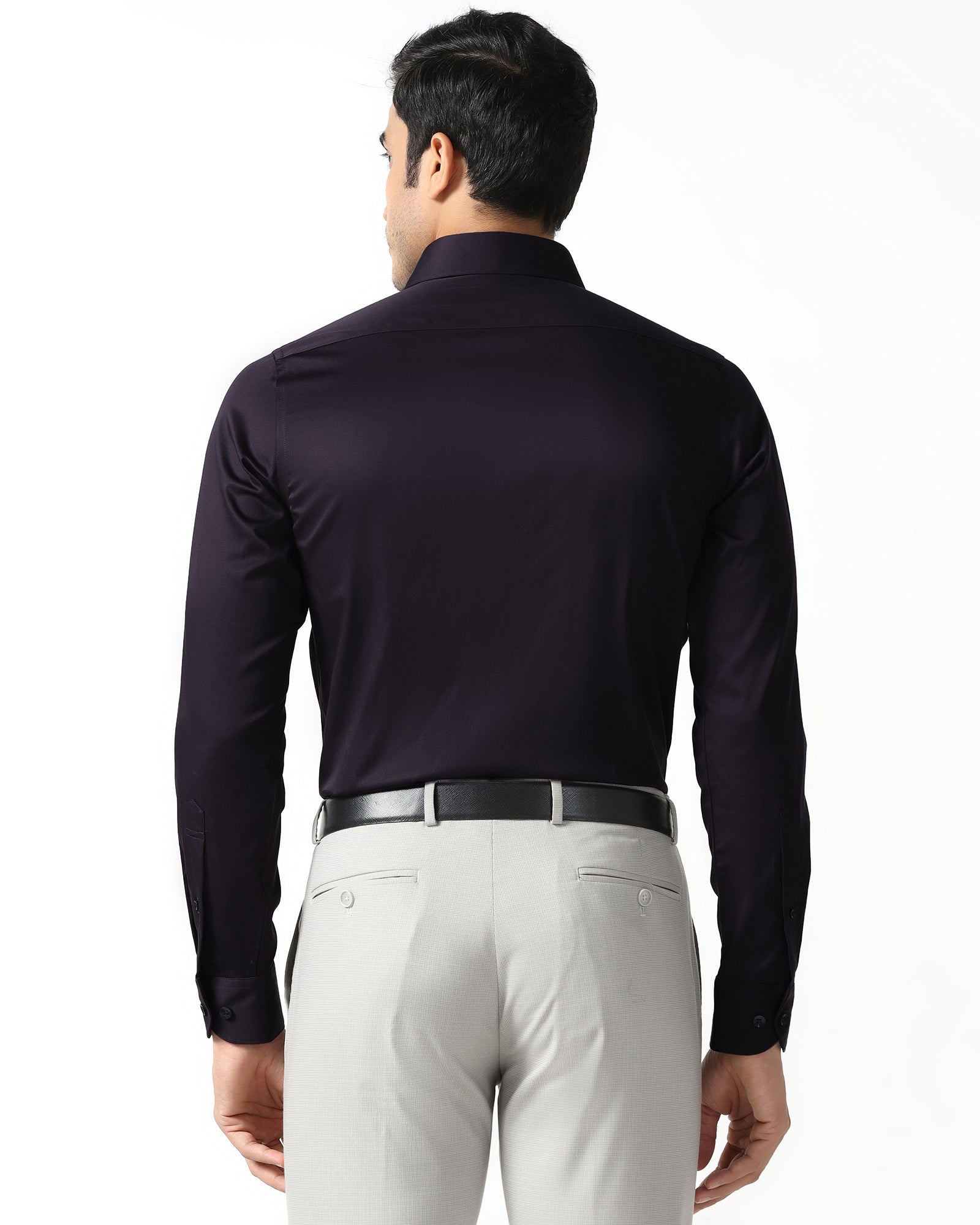 Purple Non Iron Solid Shirt - Sylvia