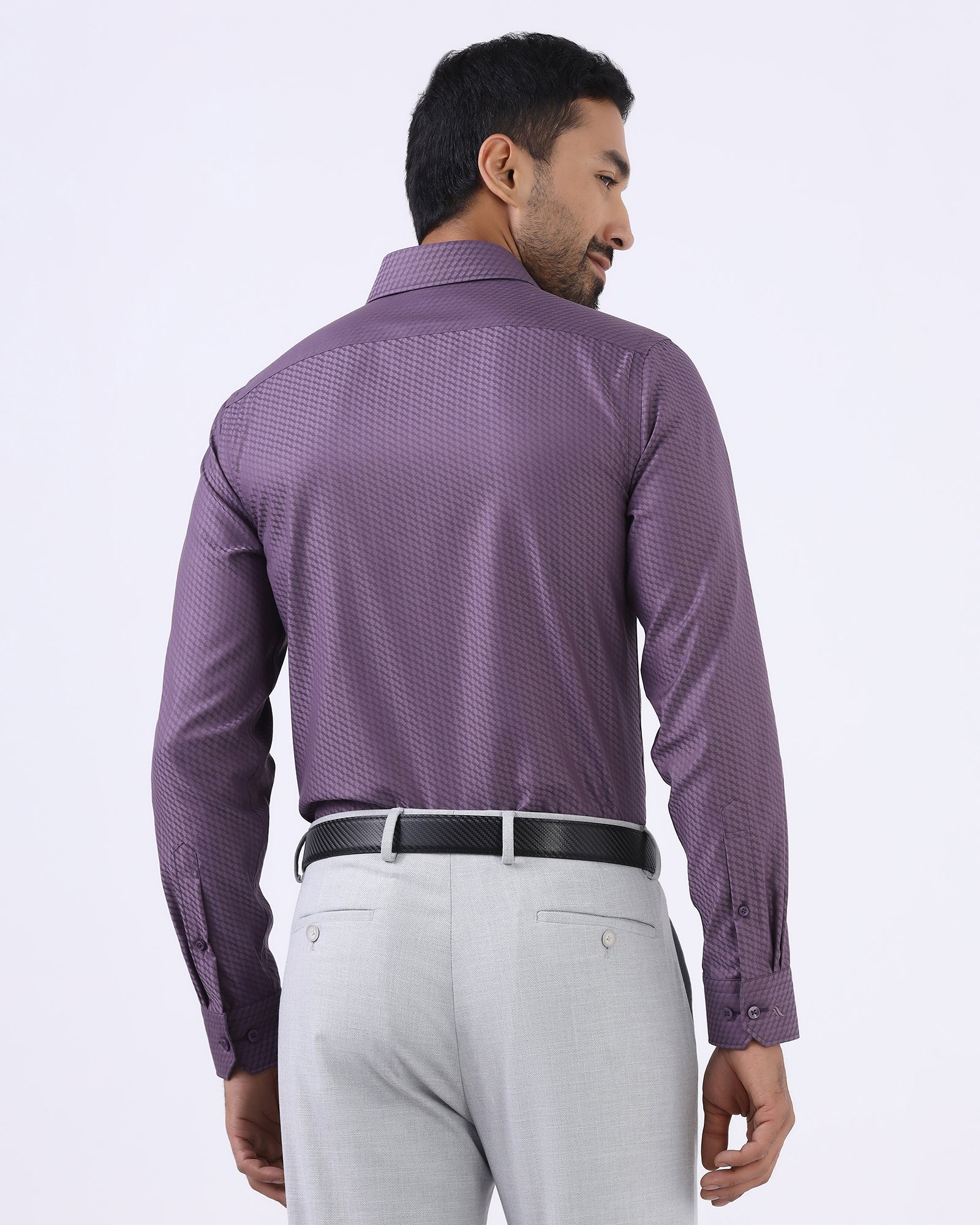 Purple Non Iron Textured Shirt - Esme