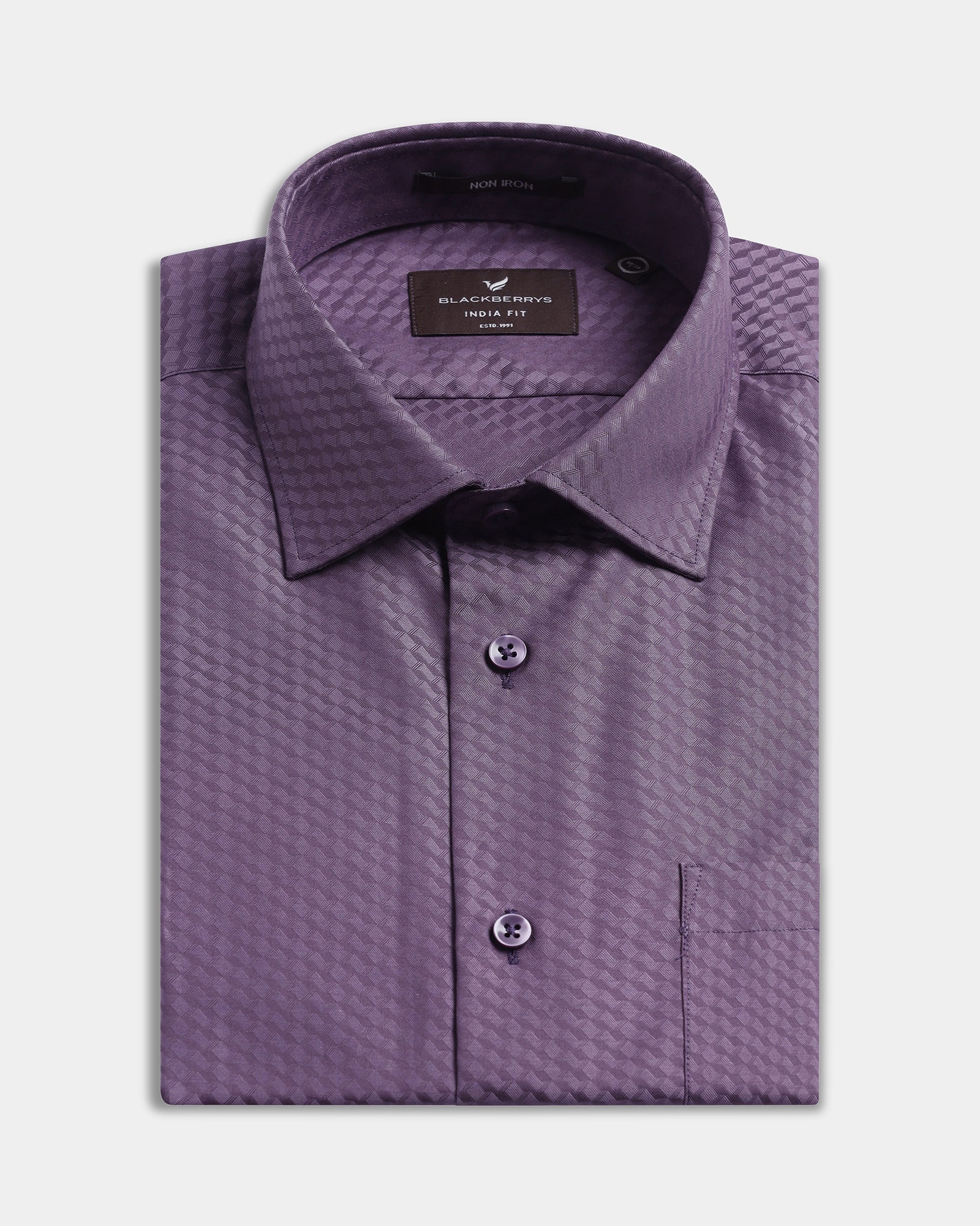 Purple Non Iron Textured Shirt - Esme