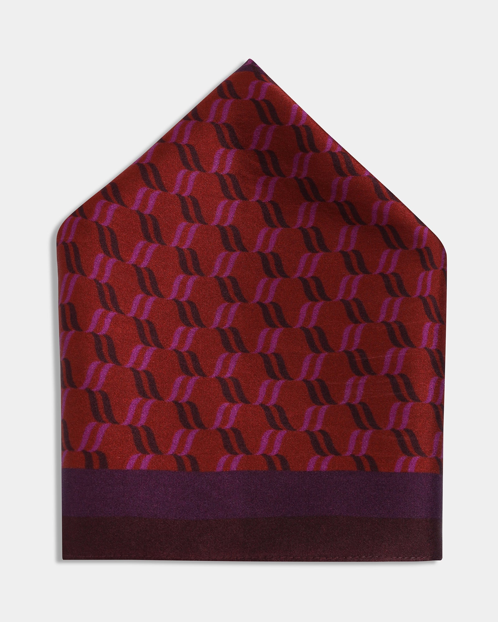 Purple Printed 100% Silk Pocket Square - Aloha