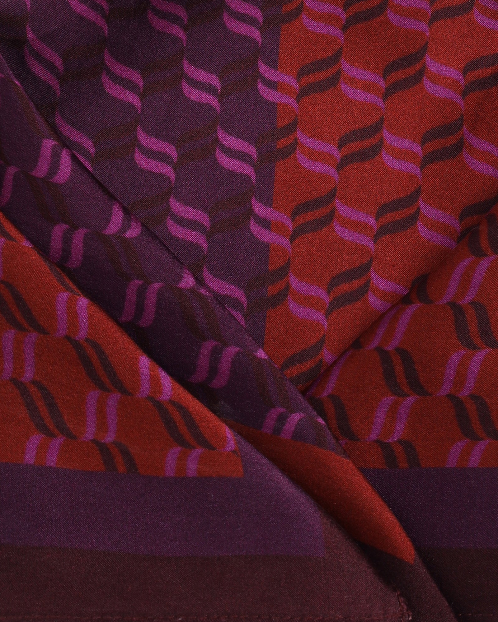 Purple Printed 100% Silk Pocket Square - Aloha