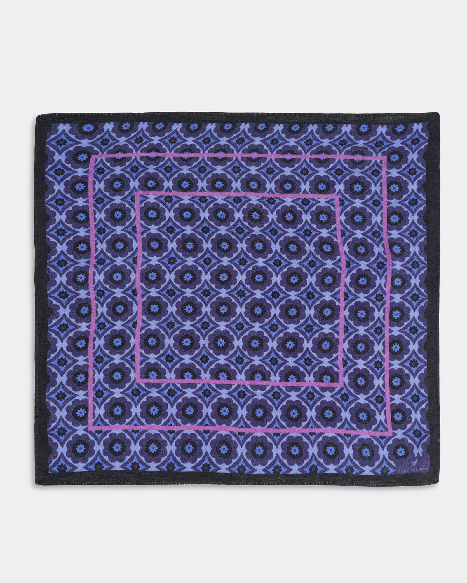 Purple Printed 100% Silk Pocket Square - Amour