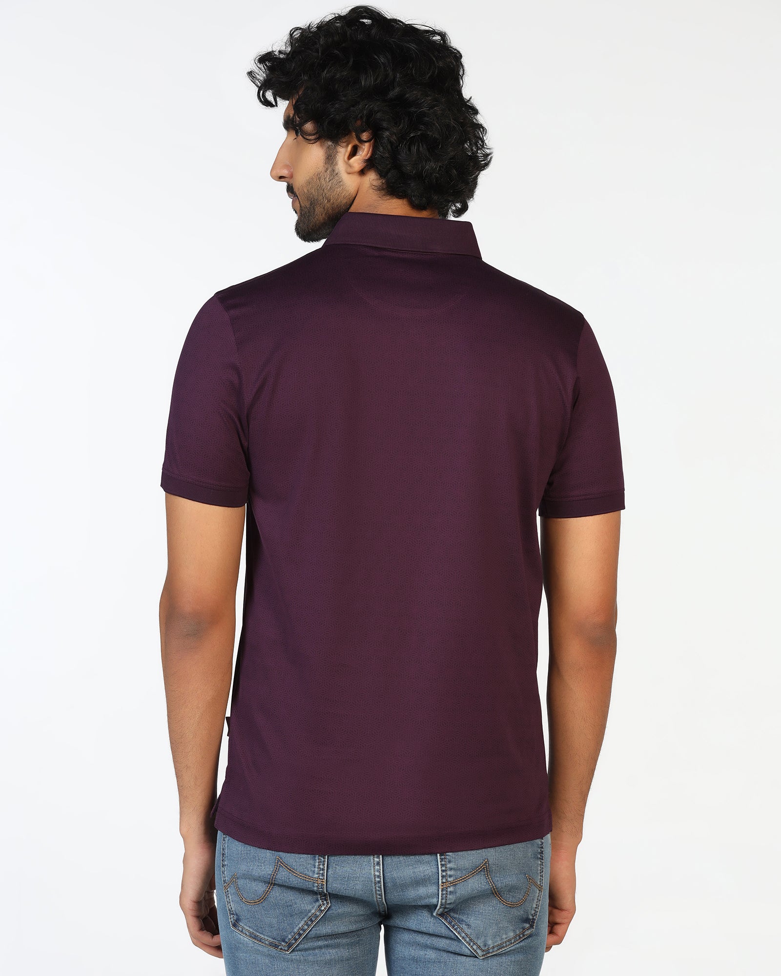 Purple Printed Polo - Peter