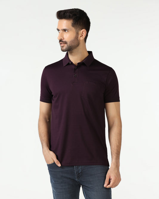 Purple Printed Polo - Peter