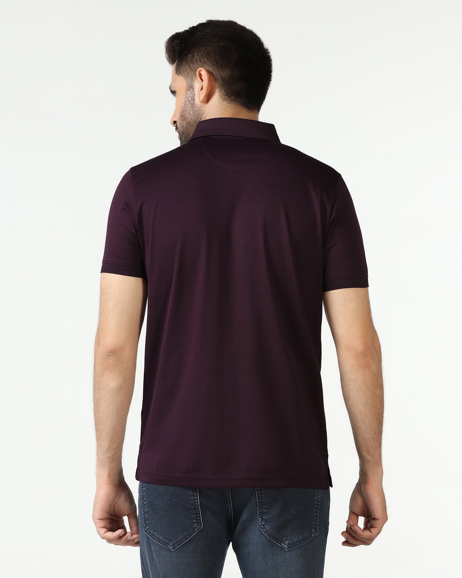 Purple Printed Polo - Peter