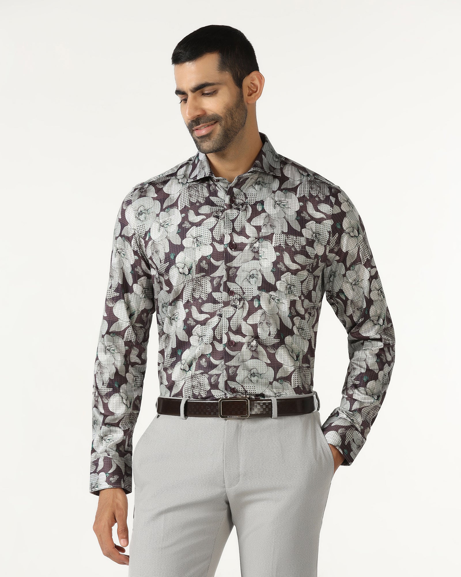 Purple Printed Shirt - Platon