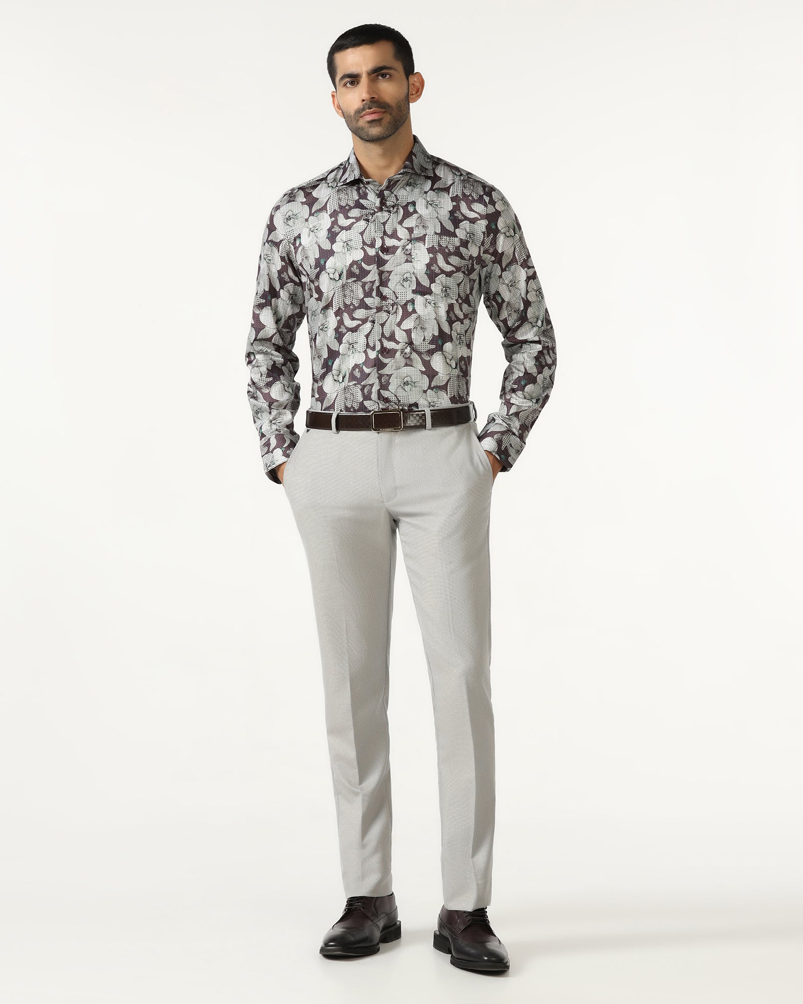 Purple Printed Shirt - Platon
