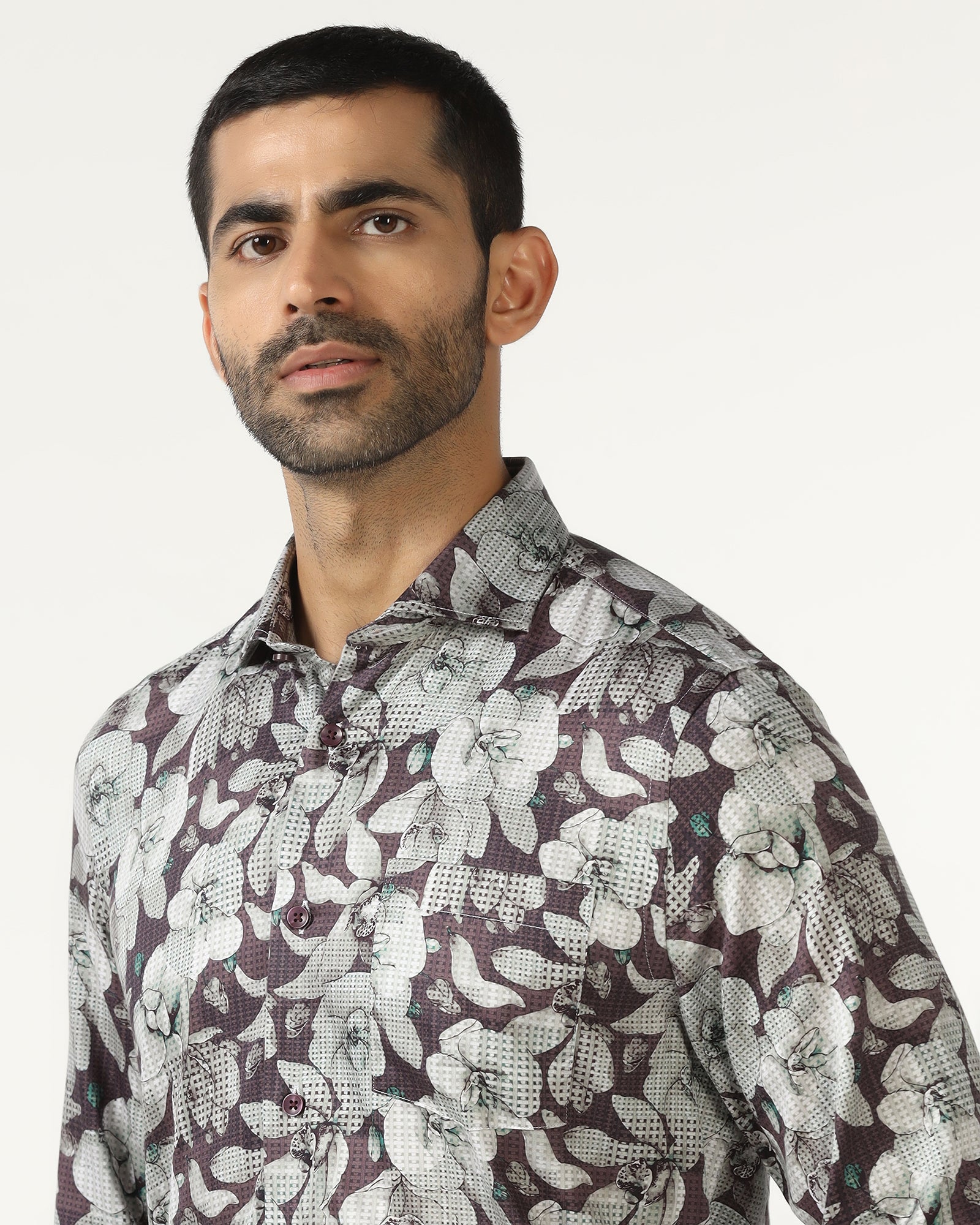 Purple Printed Shirt - Platon