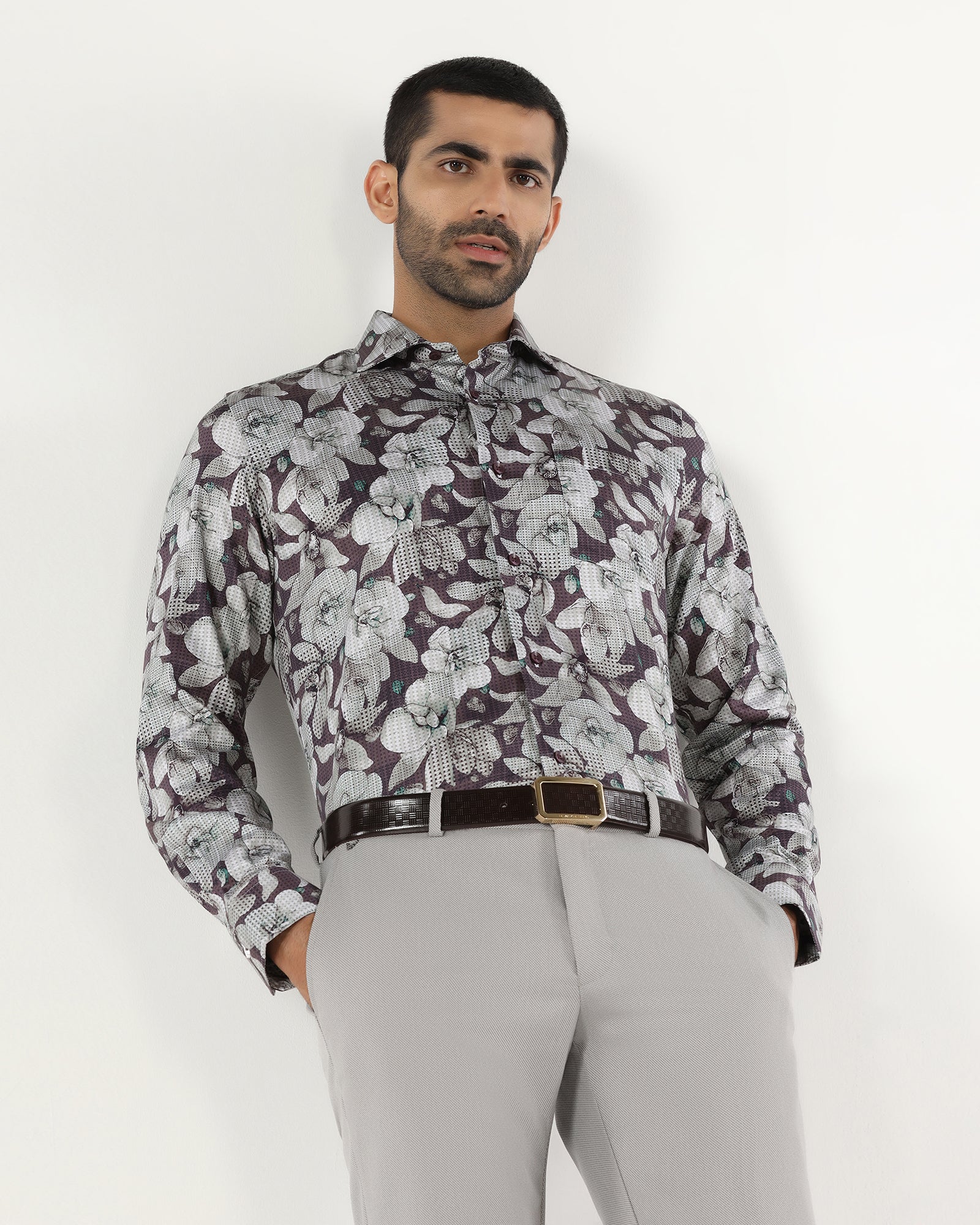 Purple Printed Shirt - Platon