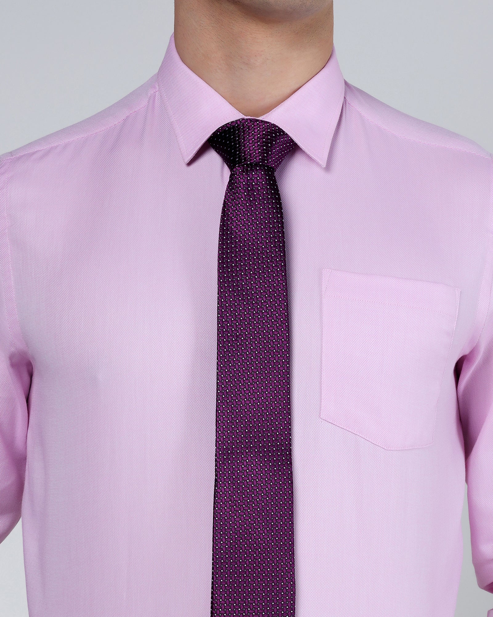 Purple Silk Jacquard Tie - Ale