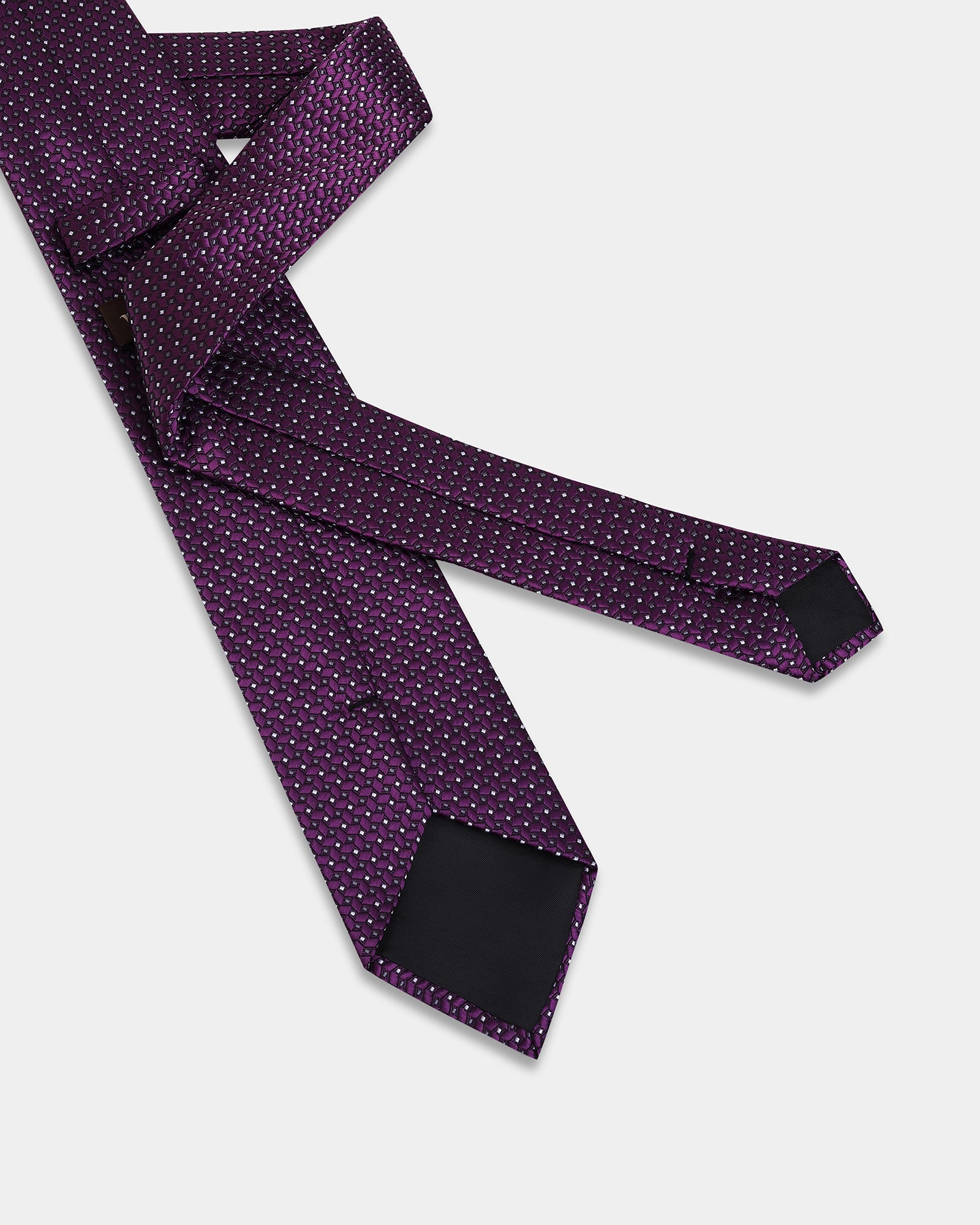 Purple Silk Jacquard Tie - Ale